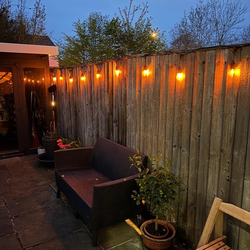 Lumena Cosmic Phoenix – Solar 'Flame' Effect Amber Festoon Lights