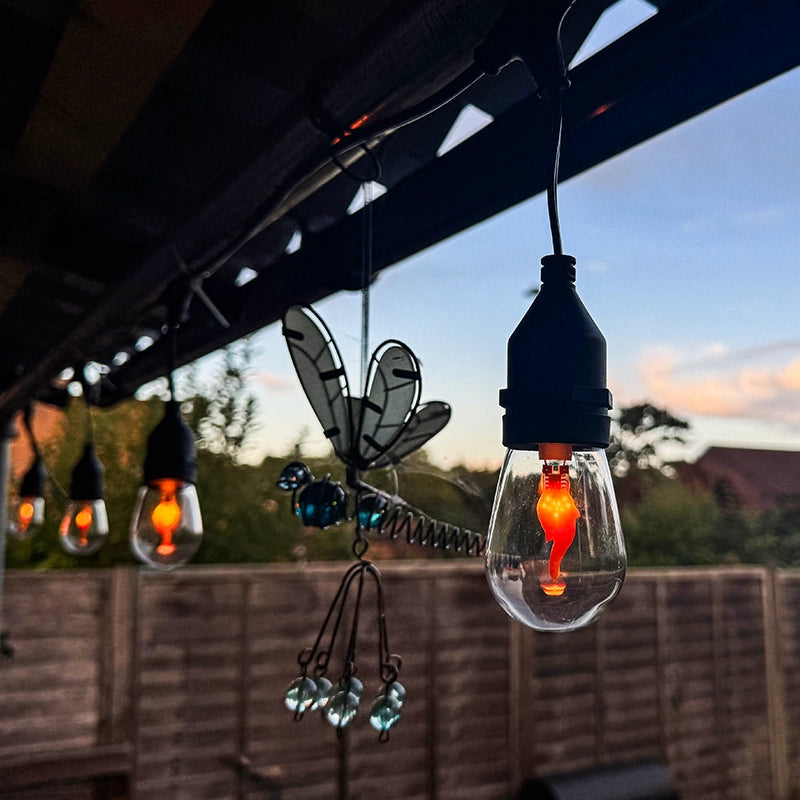 Lumena Cosmic Phoenix – Solar 'Flame' Effect Amber Festoon Lights