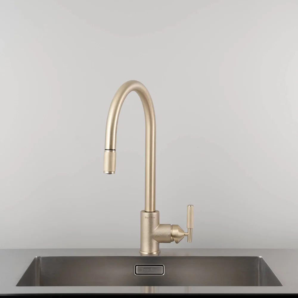 Buster + Punch UK Kitchen Tap Pull-Out Mixer - Cross Knurl
