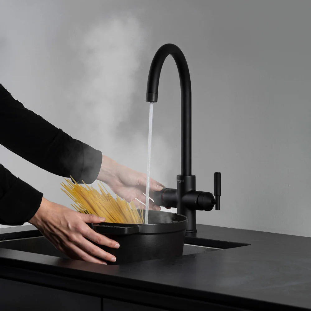 Buster + Punch UK Kitchen Tap Pull-Out Mixer - Cross Knurl