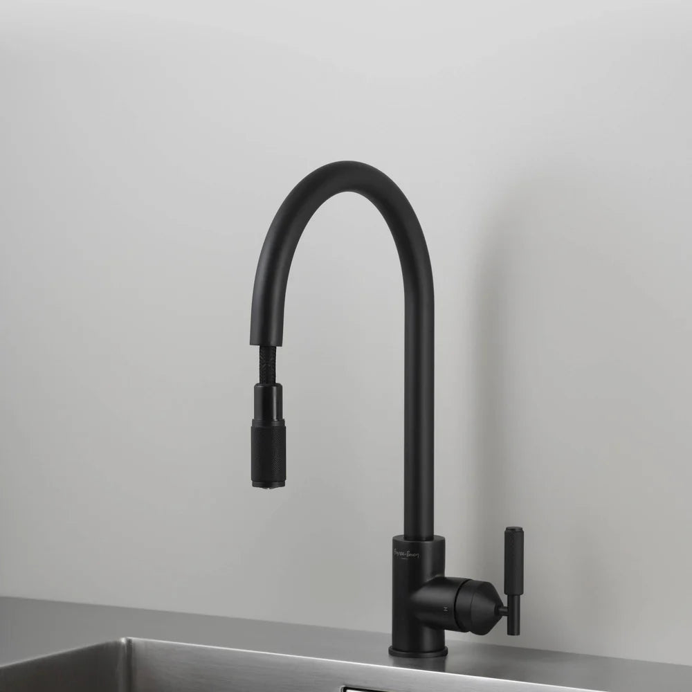 Buster + Punch UK Kitchen Tap Pull-Out Mixer - Cross Knurl