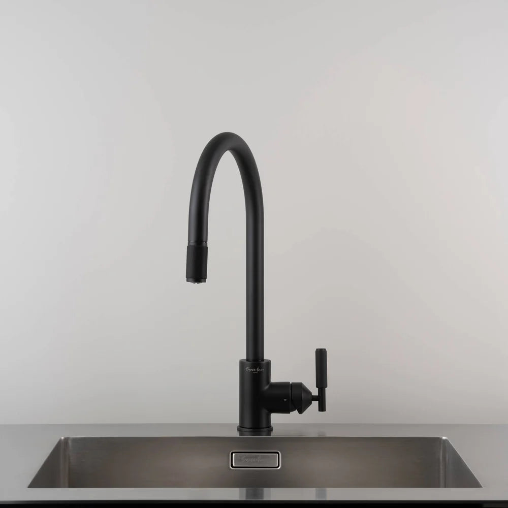 Buster + Punch UK Kitchen Tap Pull-Out Mixer - Cross Knurl