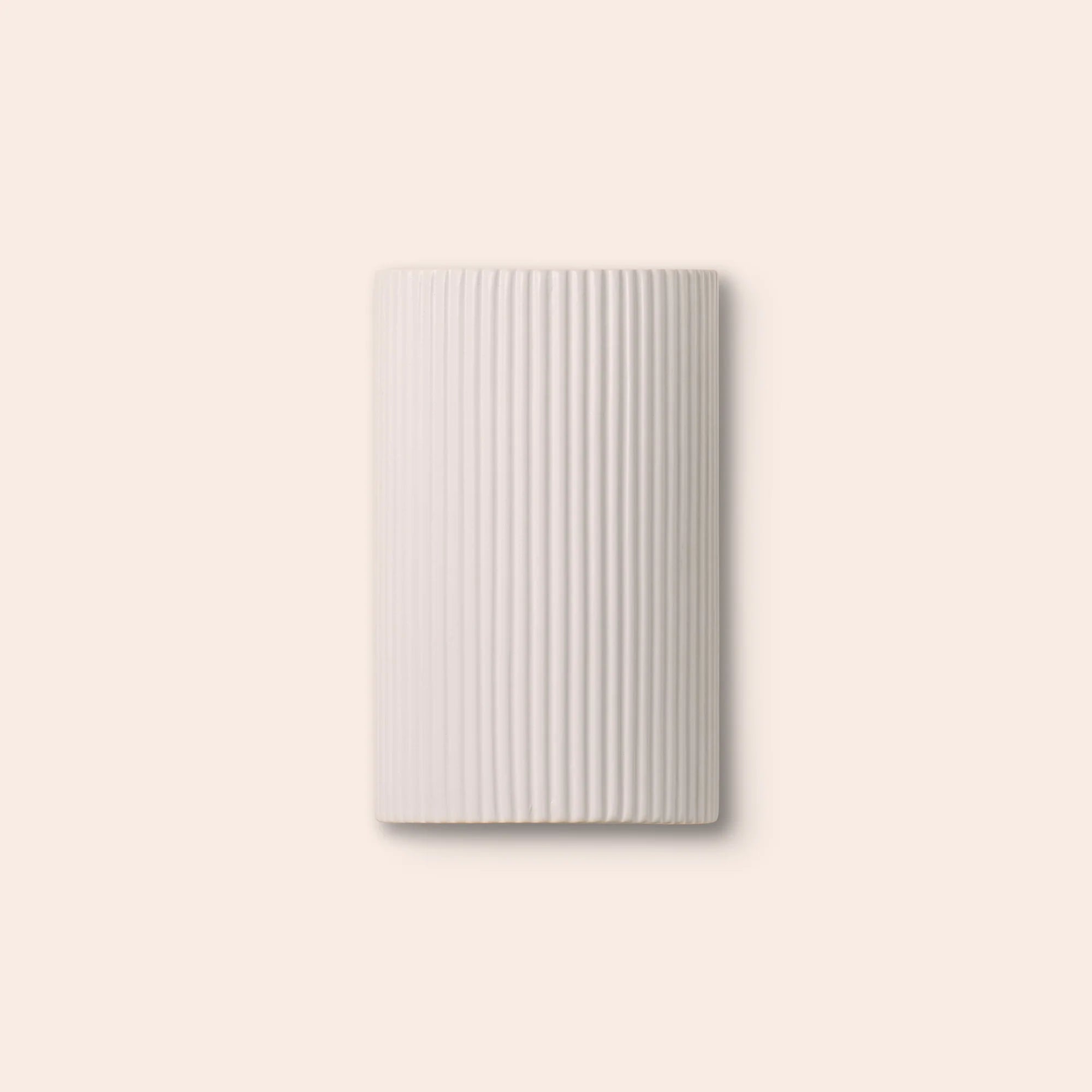 houseof. Ribbed Ceramic Pillar Wall Light - White