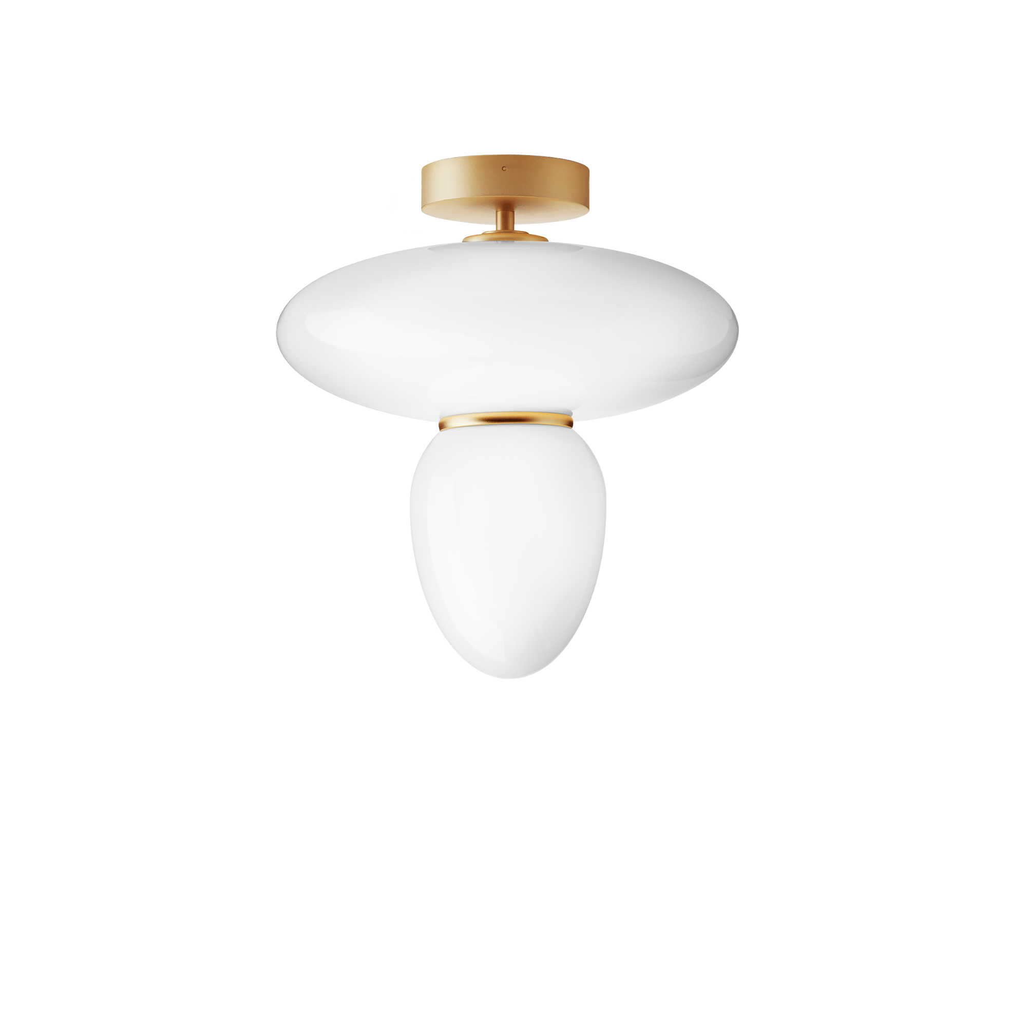 Nuura Rizzatto 42 Flush Light - Satin Brass & Opal Glass