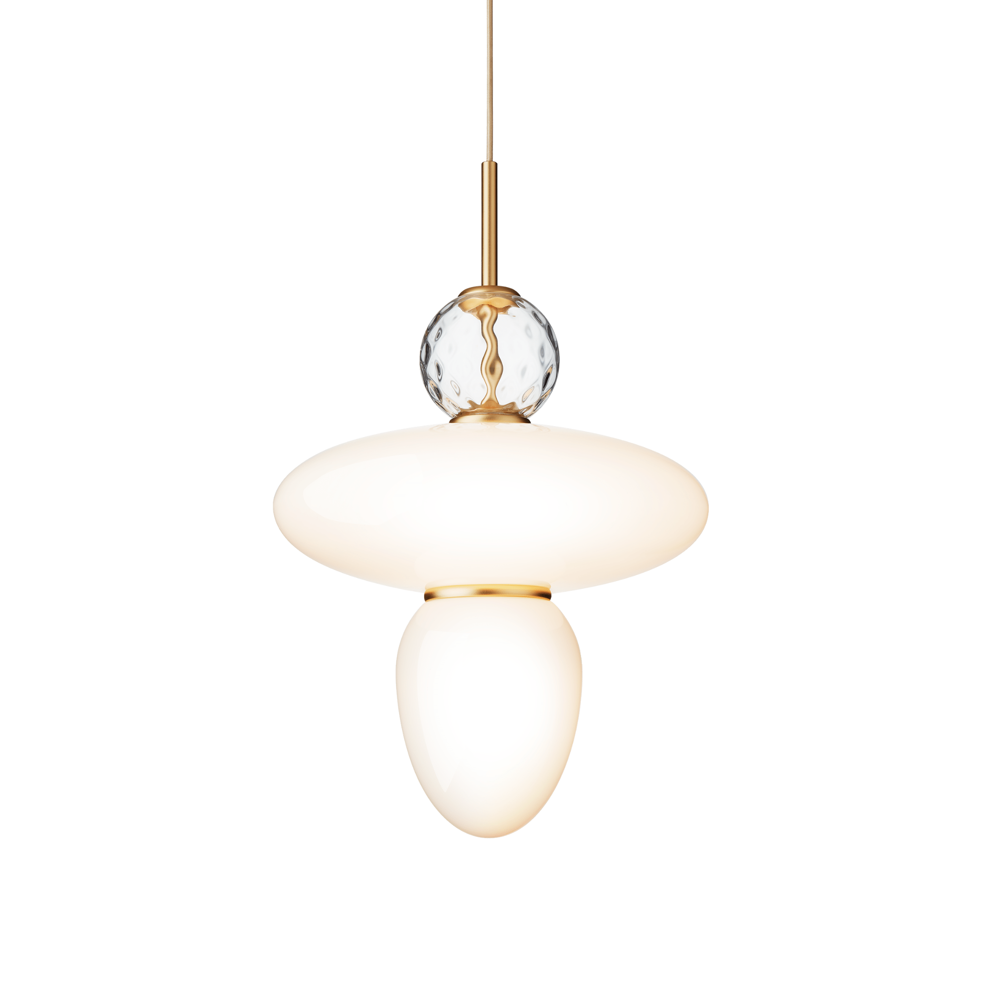 Nuura Rizzatto 43 Pendant - Satin Brass & Opal Glass