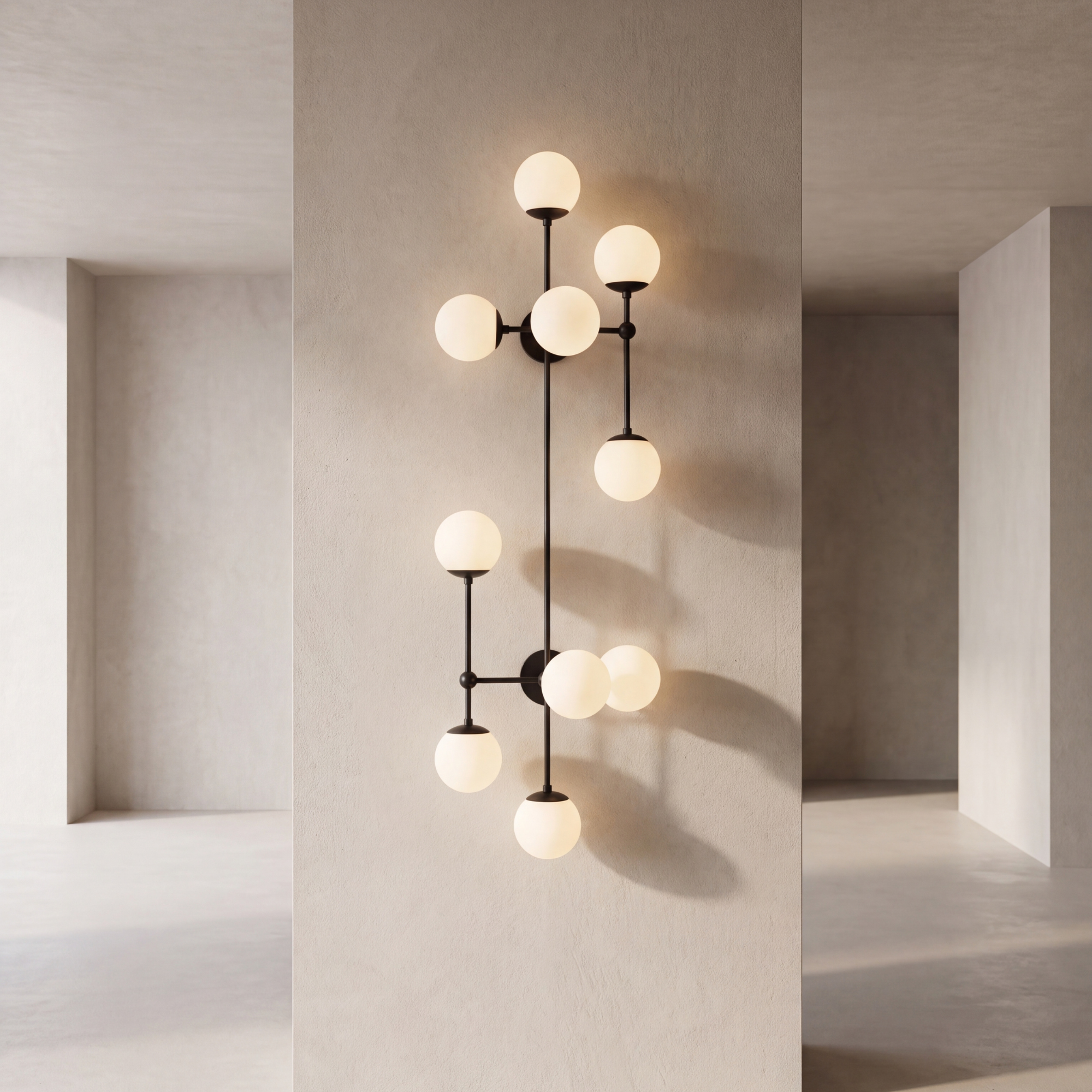 Schwung Armstrong 10 Light Flush/Wall Sconce Light - Opal Mat Glass