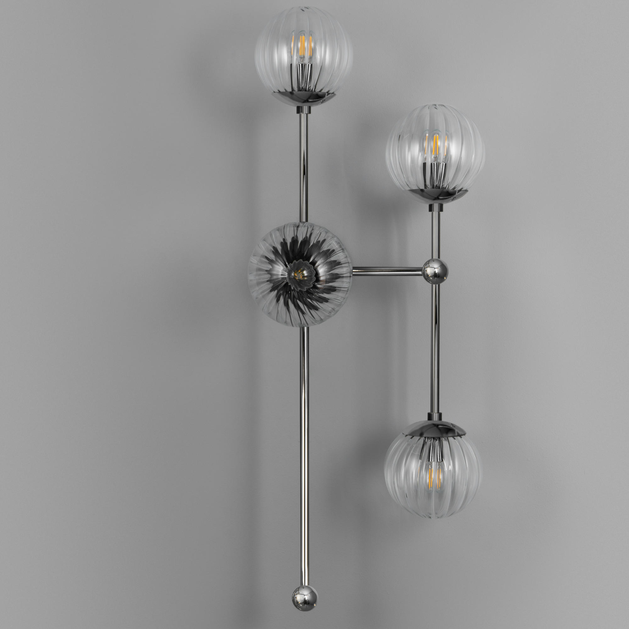 Schwung Armstrong 4 R 4 Light Wall Sconce Light - Dries Ribbon Glass