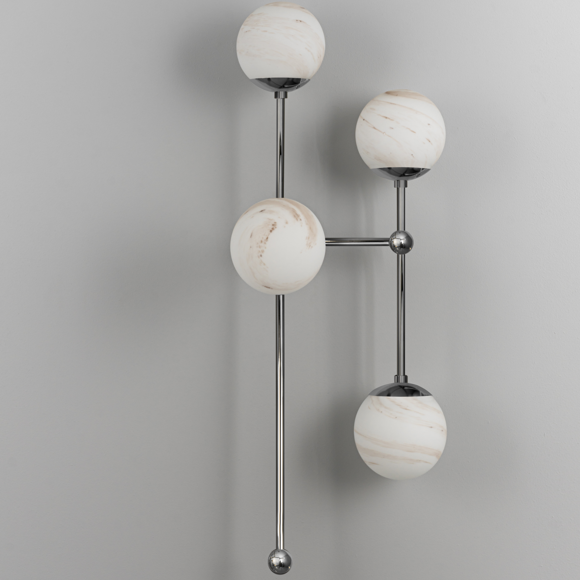 Schwung Armstrong 4 R 4 Light Wall Sconce Light - Marble Glass