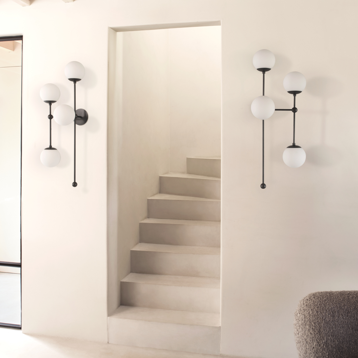 Schwung Armstrong 4 R 4 Light Wall Sconce Light - Opal Mat Glass