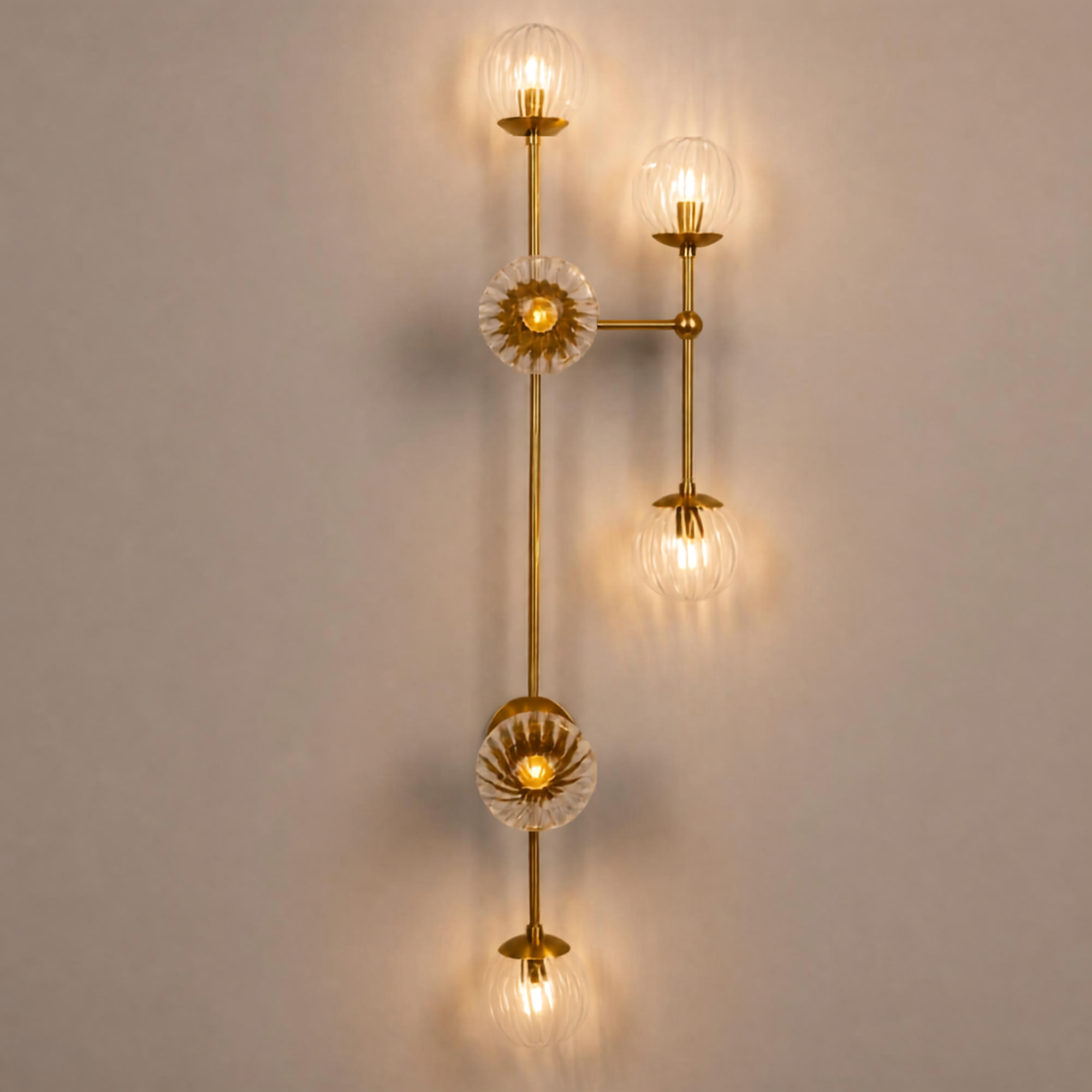 Schwung Armstrong 6 R 6 Light Flush/Wall Sconce Light - Dries Ribbon Glass