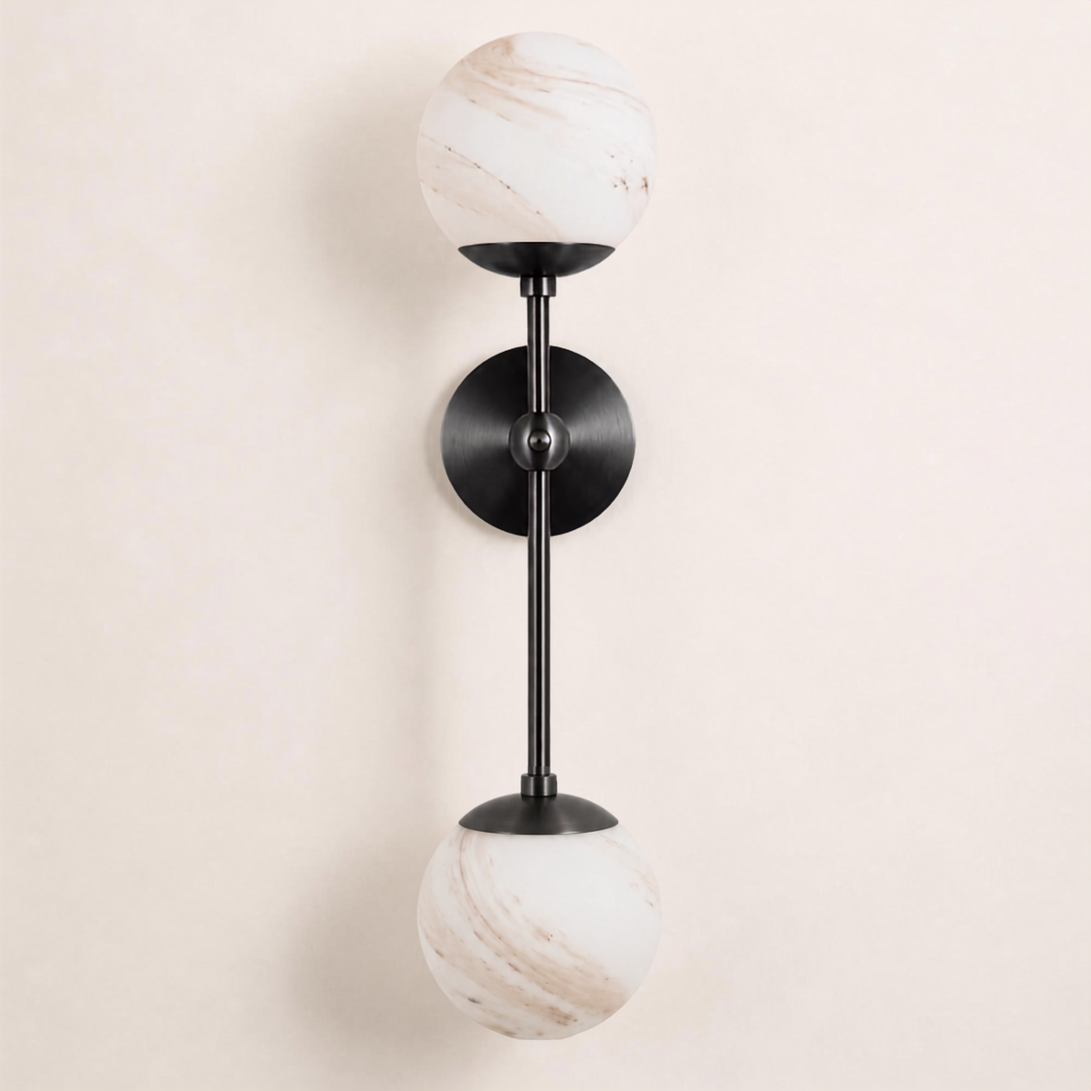 Schwung Armstrong Dual Wall Sconce Light - Marble Glass