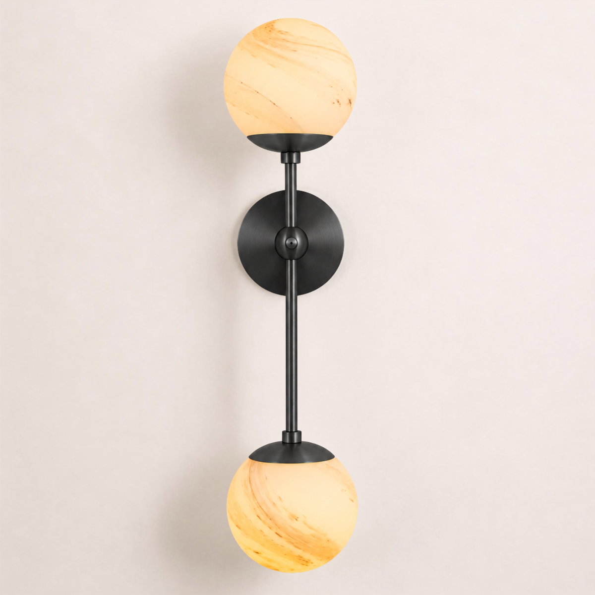 Schwung Armstrong Dual Wall Sconce Light - Marble Glass