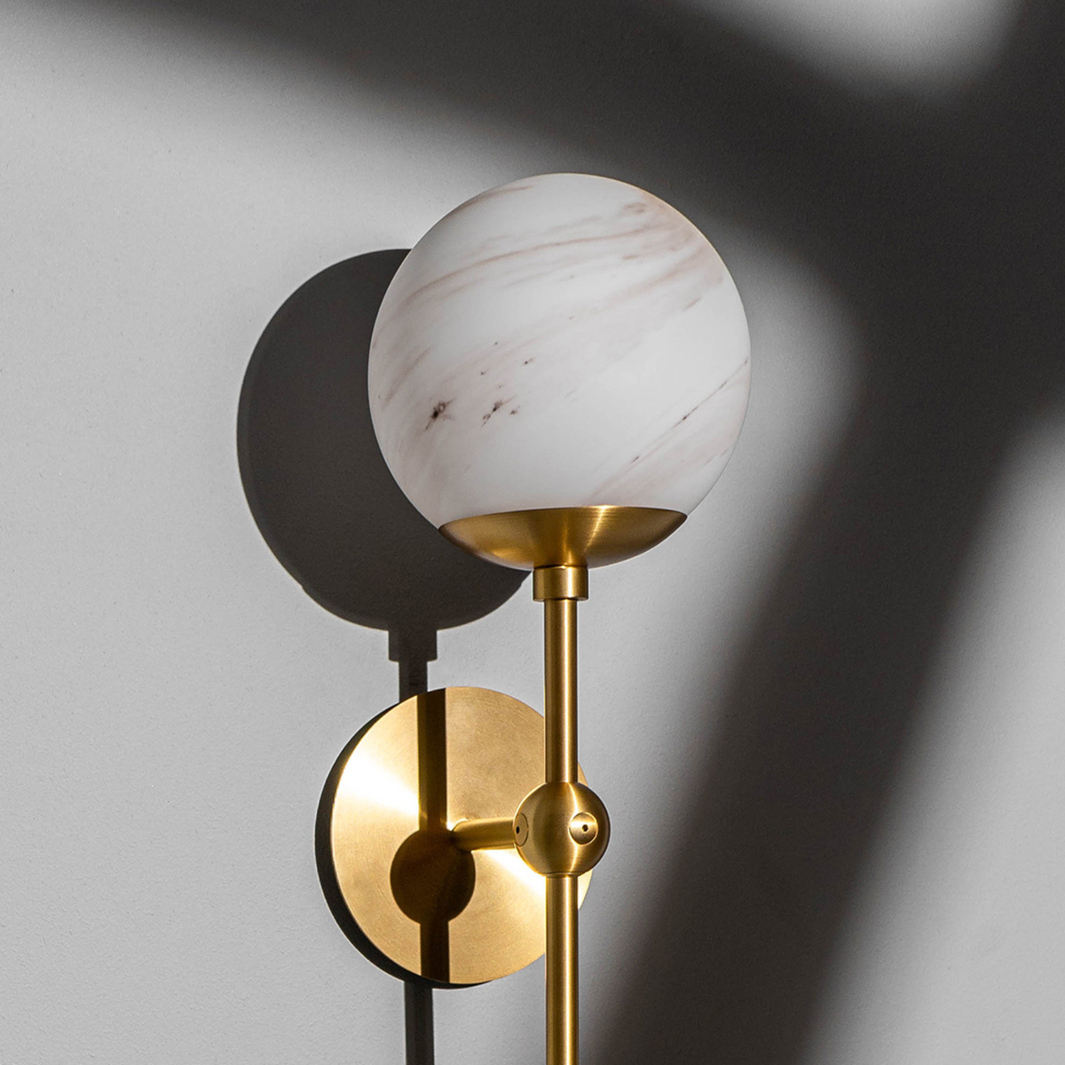 Schwung Armstrong Dual Wall Sconce Light - Marble Glass