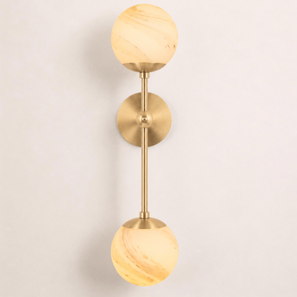 Schwung Armstrong Dual Wall Sconce Light - Marble Glass