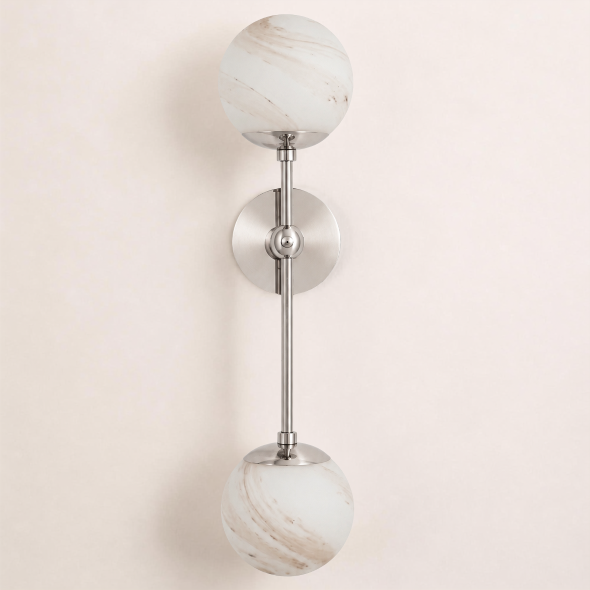 Schwung Armstrong Dual Wall Sconce Light - Marble Glass