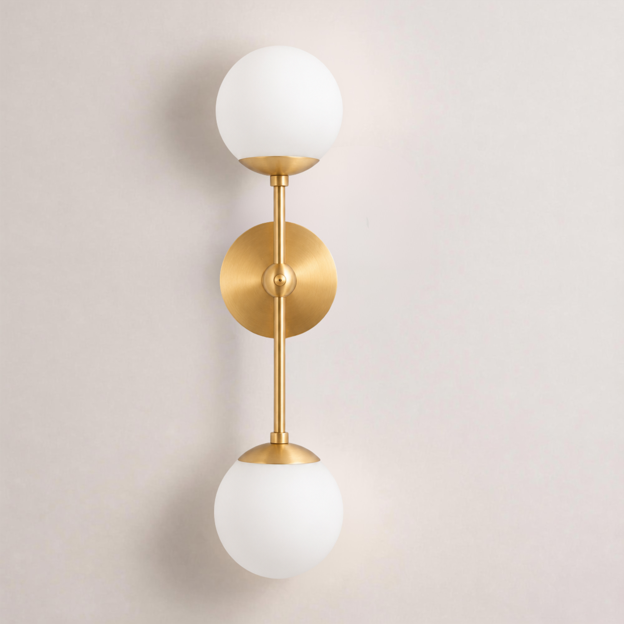 Schwung Armstrong Dual Wall Sconce Light - Opal Mat Glass