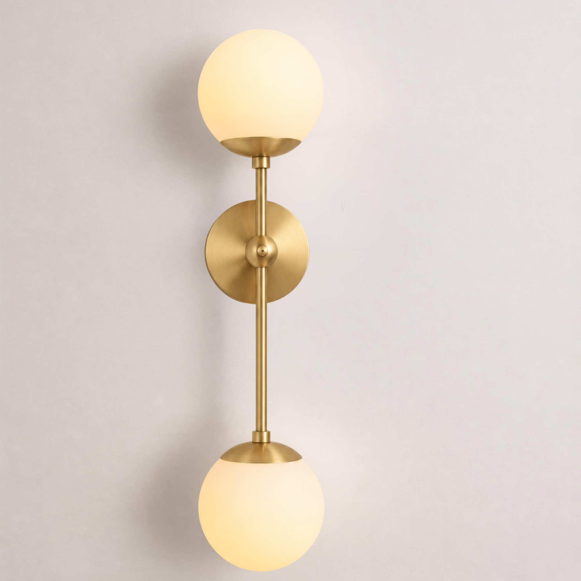 Schwung Armstrong Dual Wall Sconce Light - Opal Mat Glass