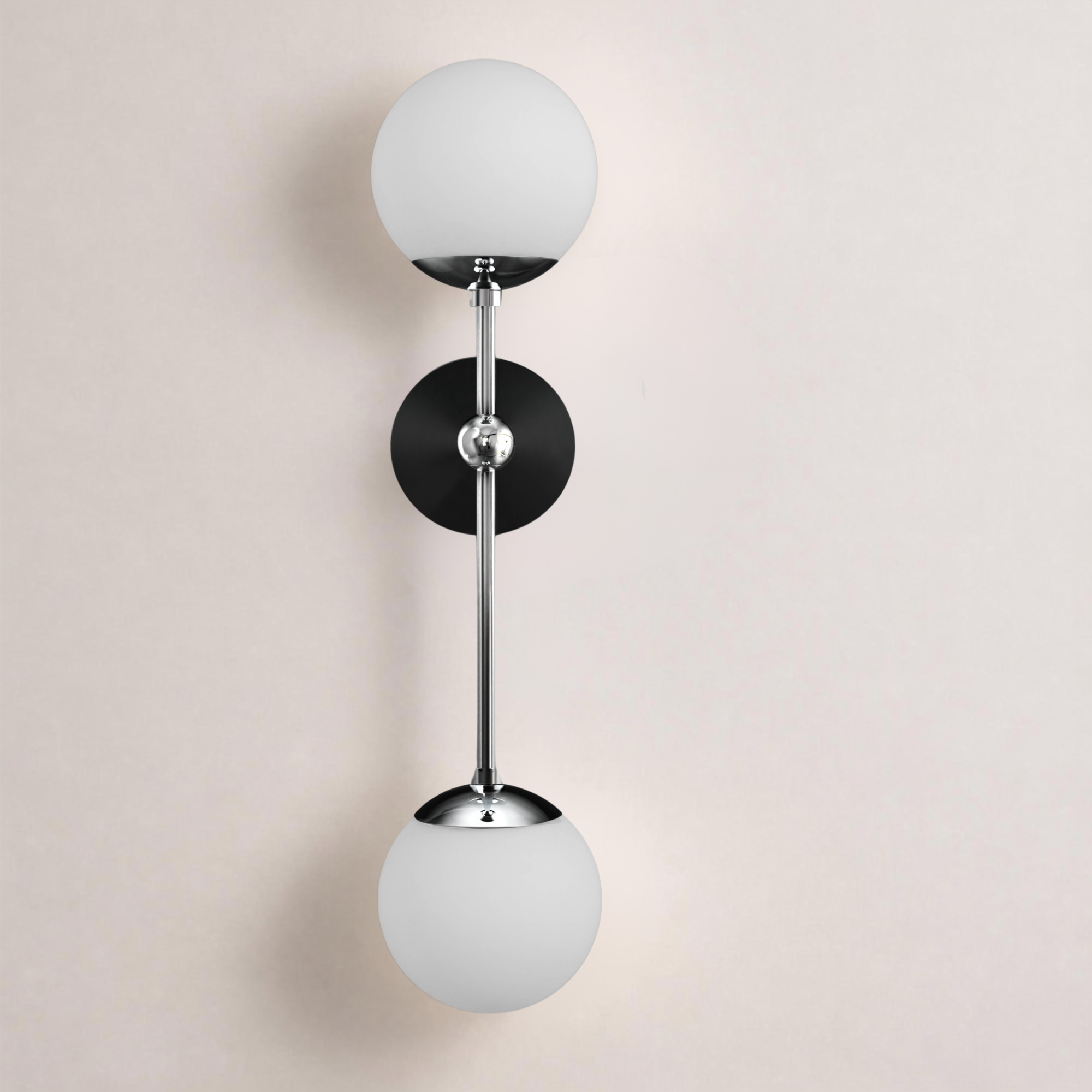 Schwung Armstrong Dual Wall Sconce Light - Opal Mat Glass