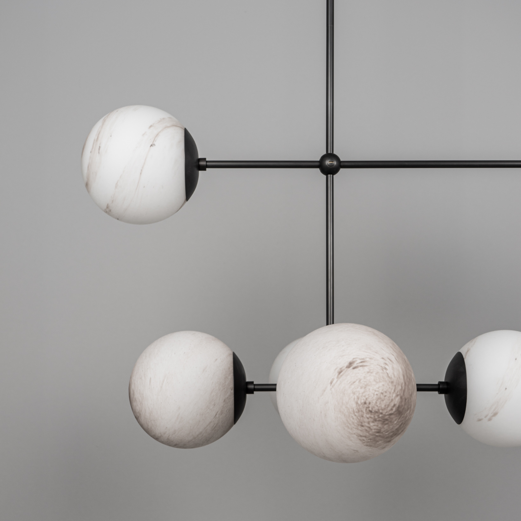Schwung Armstrong Linear 10 Light Chandelier - Marble Glass