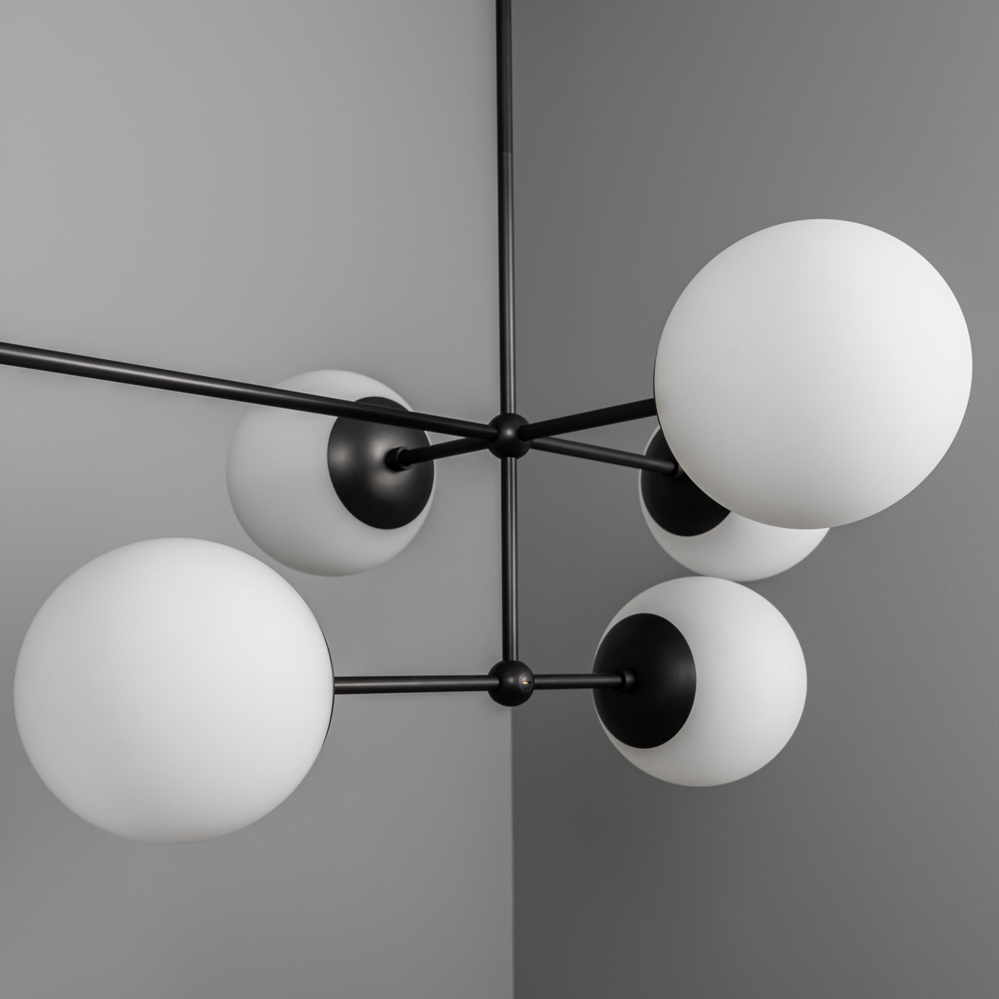 Schwung Armstrong Linear 10 Light Chandelier - Opal Mat Glass