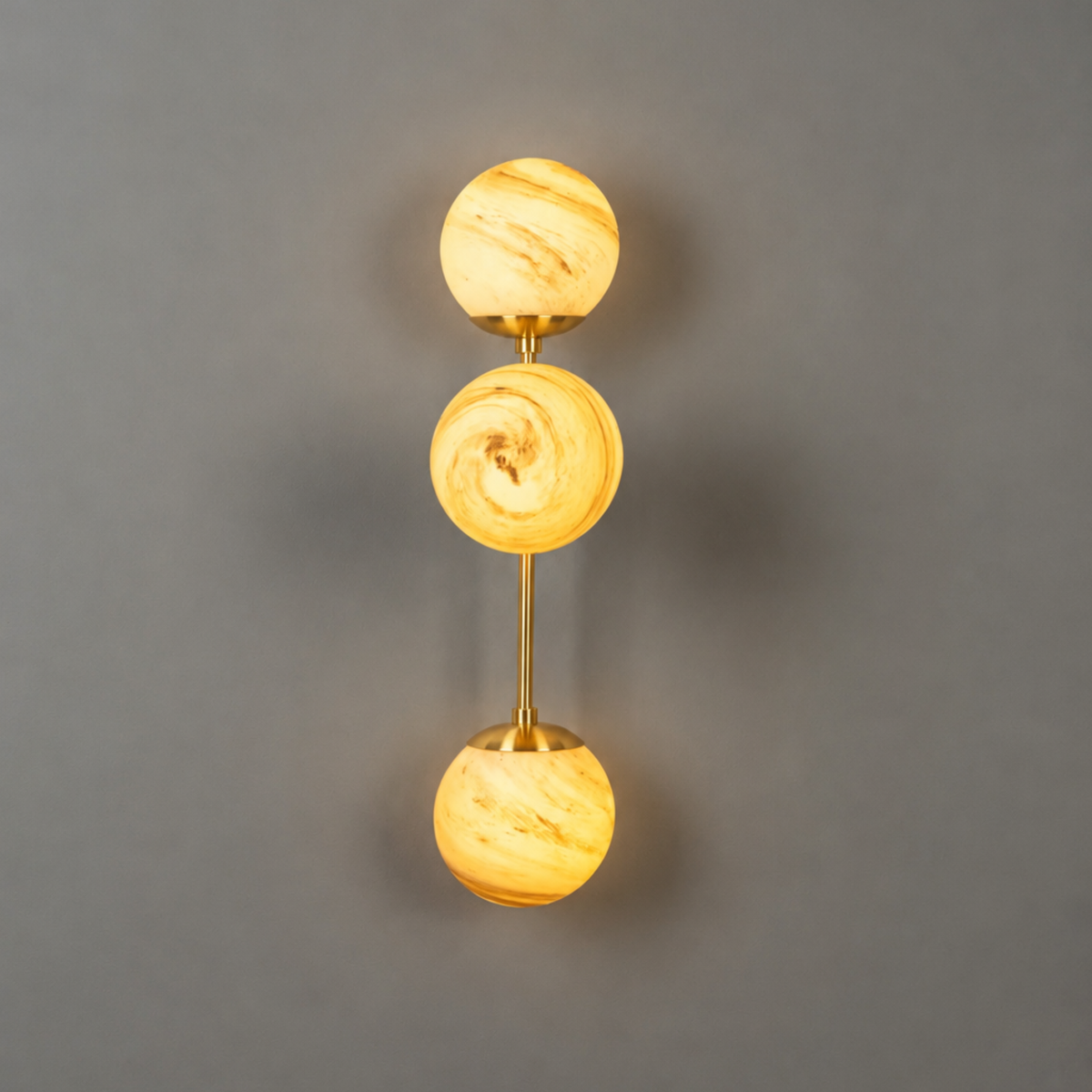 Schwung Armstrong Triple Wall Sconce Light - Marble Glass
