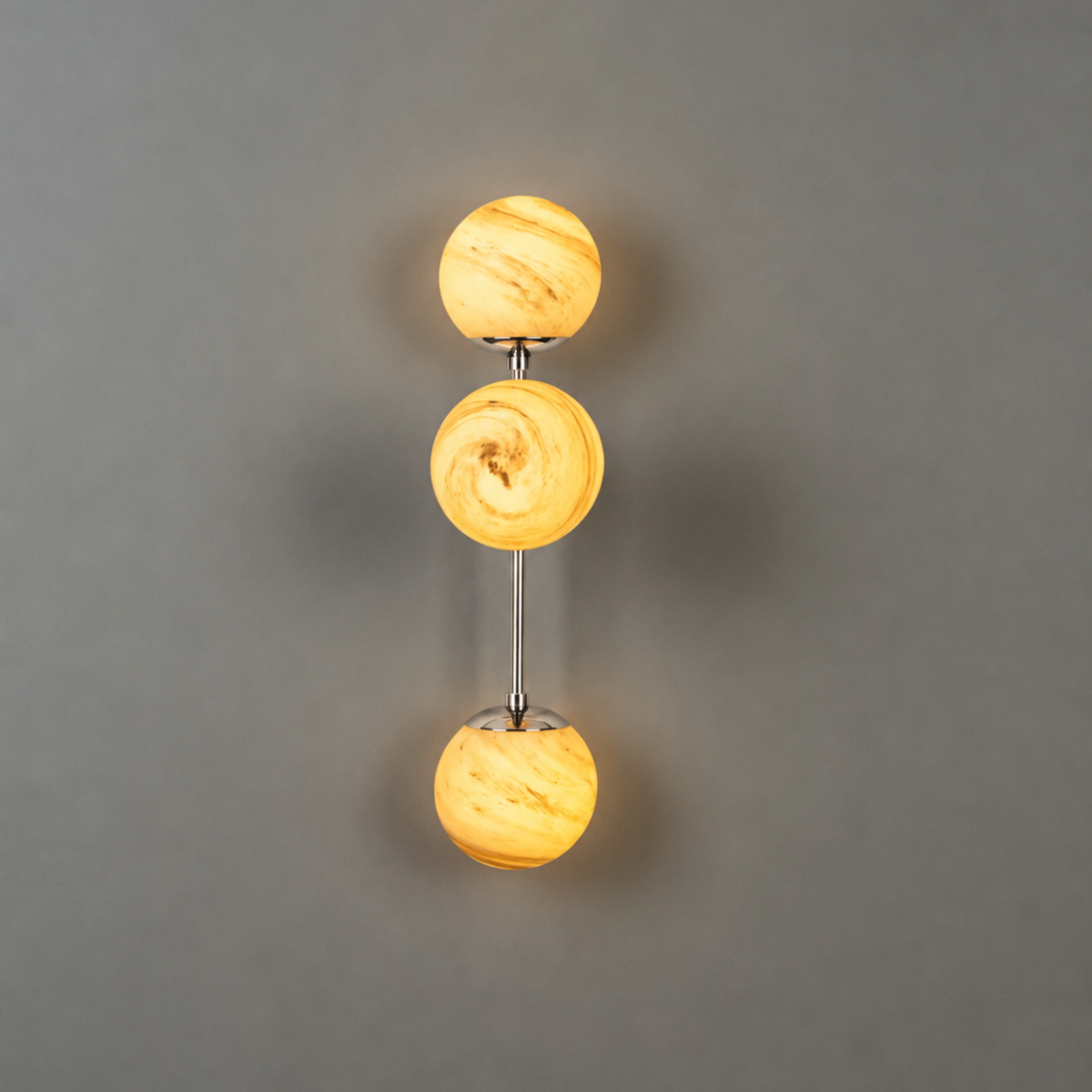 Schwung Armstrong Triple Wall Sconce Light - Marble Glass