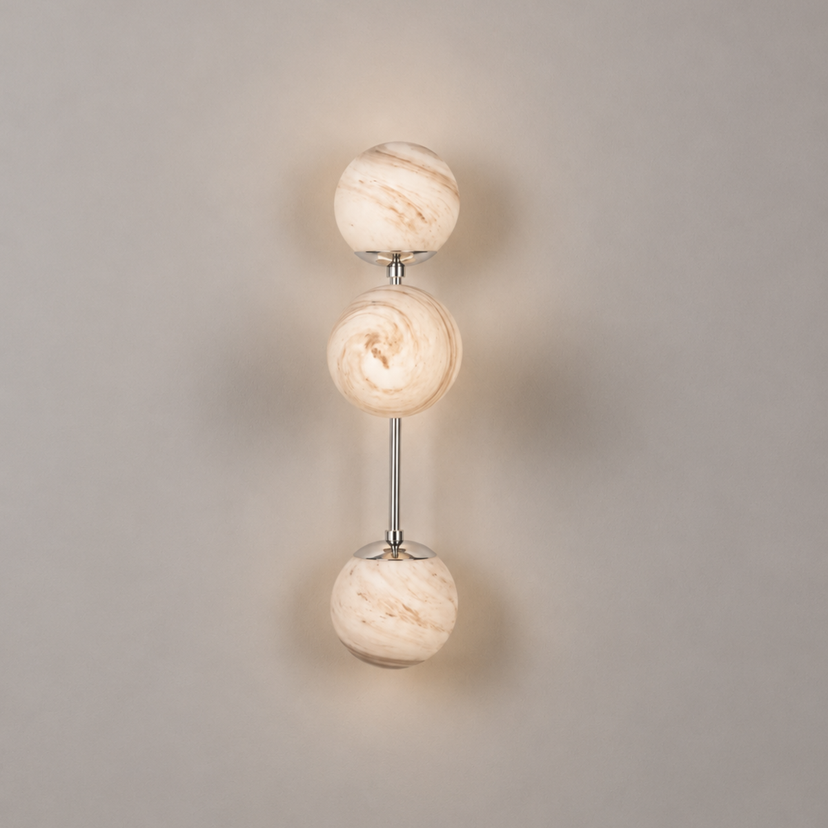 Schwung Armstrong Triple Wall Sconce Light - Marble Glass
