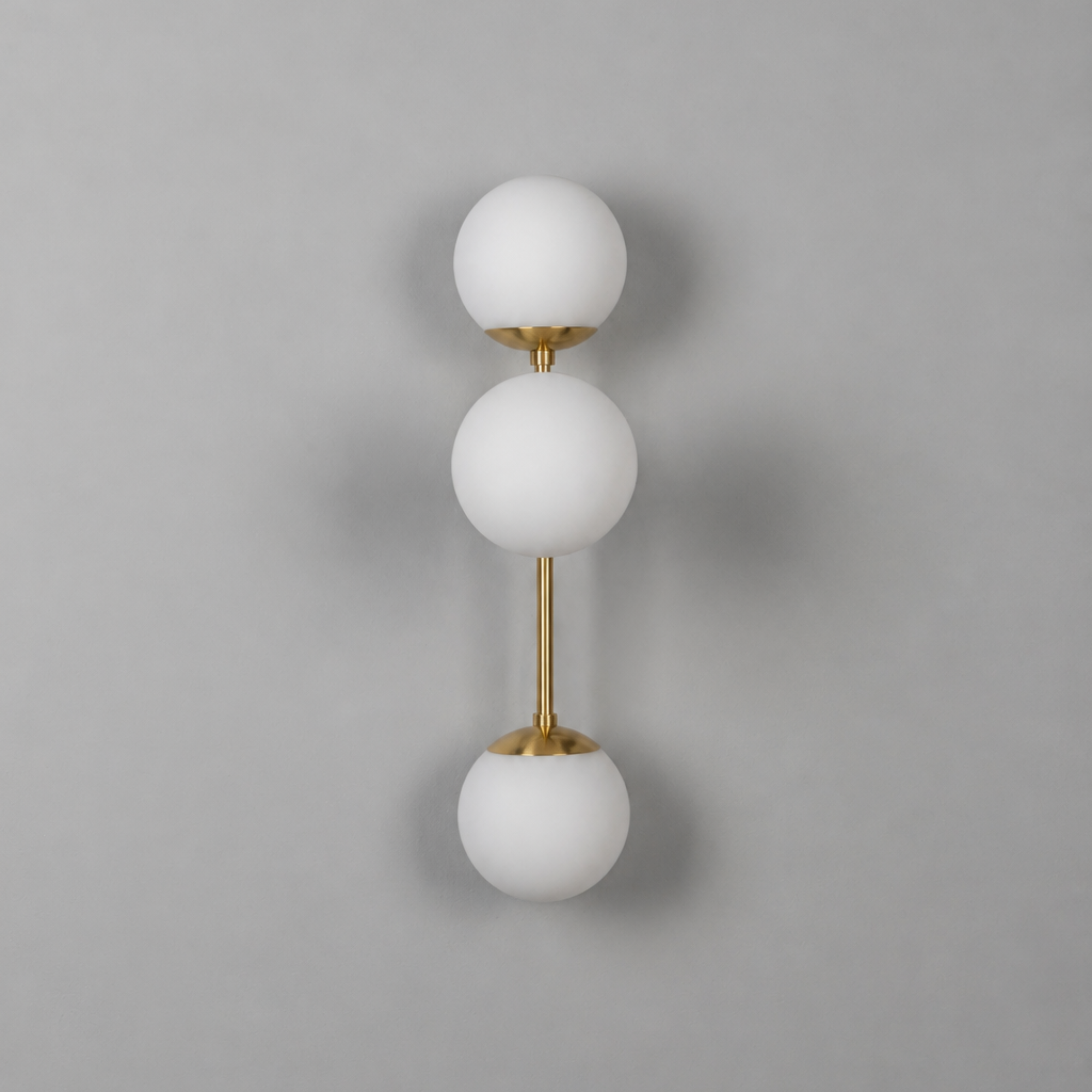 Schwung Armstrong Triple Wall Sconce Light - Opal Mat Glass
