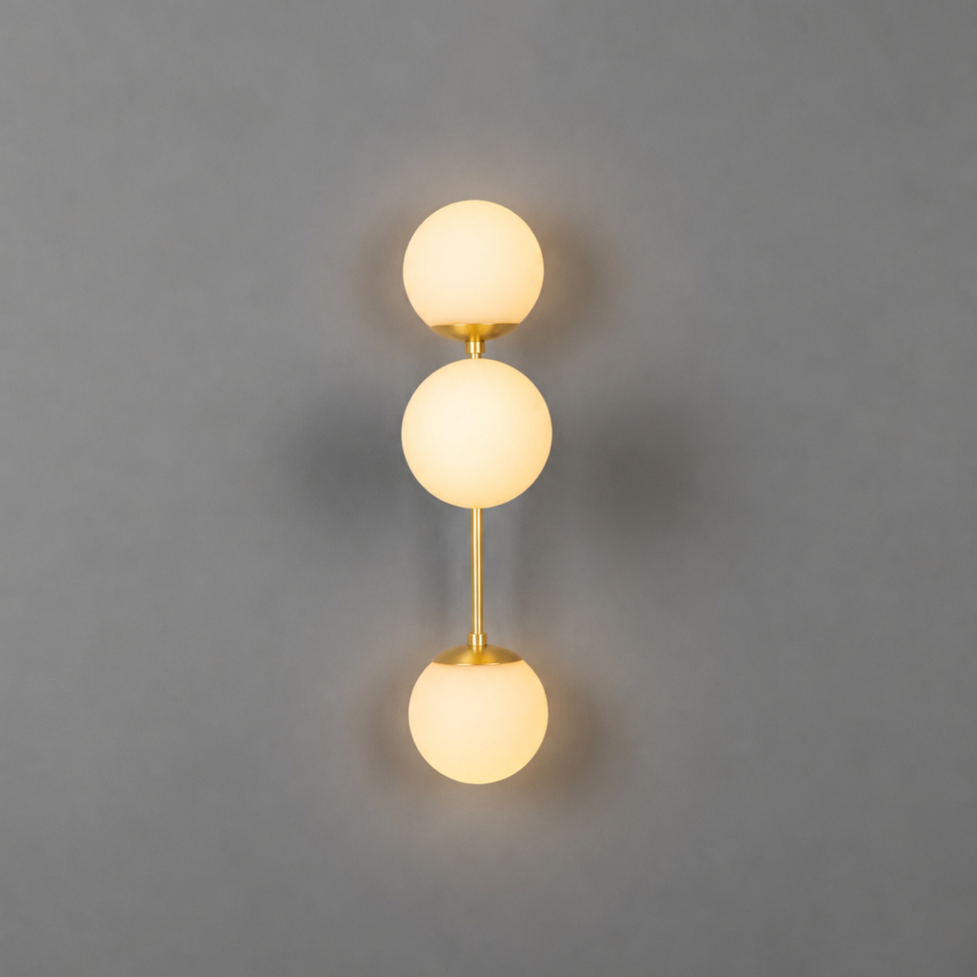 Schwung Armstrong Triple Wall Sconce Light - Opal Mat Glass