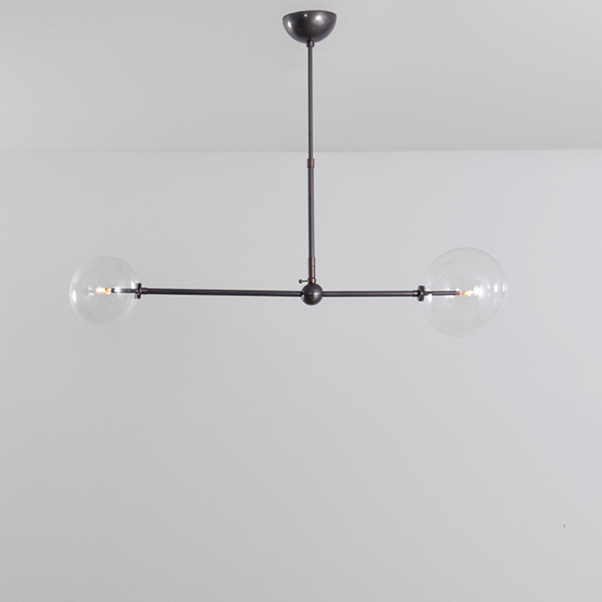 Schwung Balance 200 x 150 2 Light Pendant - Transparent Glass