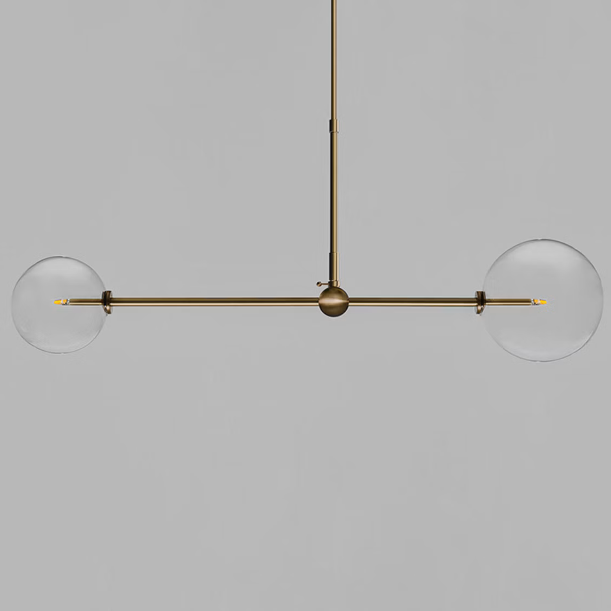 Schwung Balance 200 x 150 2 Light Pendant - Transparent Glass