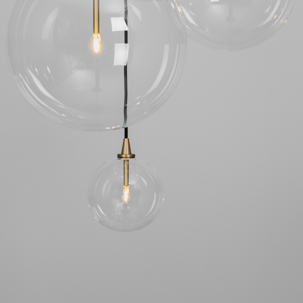 Schwung Cluster 5 Light Mix Chandelier - Transparent Glass