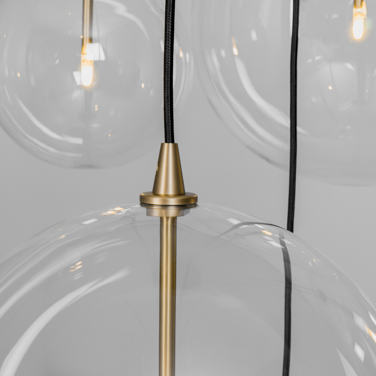Schwung Cluster 5 Light Mix Chandelier - Transparent Glass