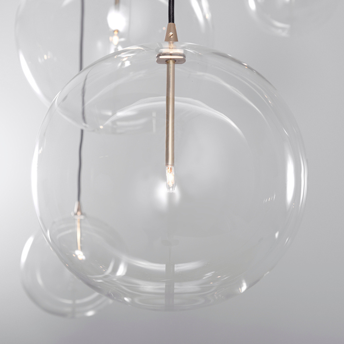Schwung Cluster 5 Light Mix Chandelier - Transparent Glass