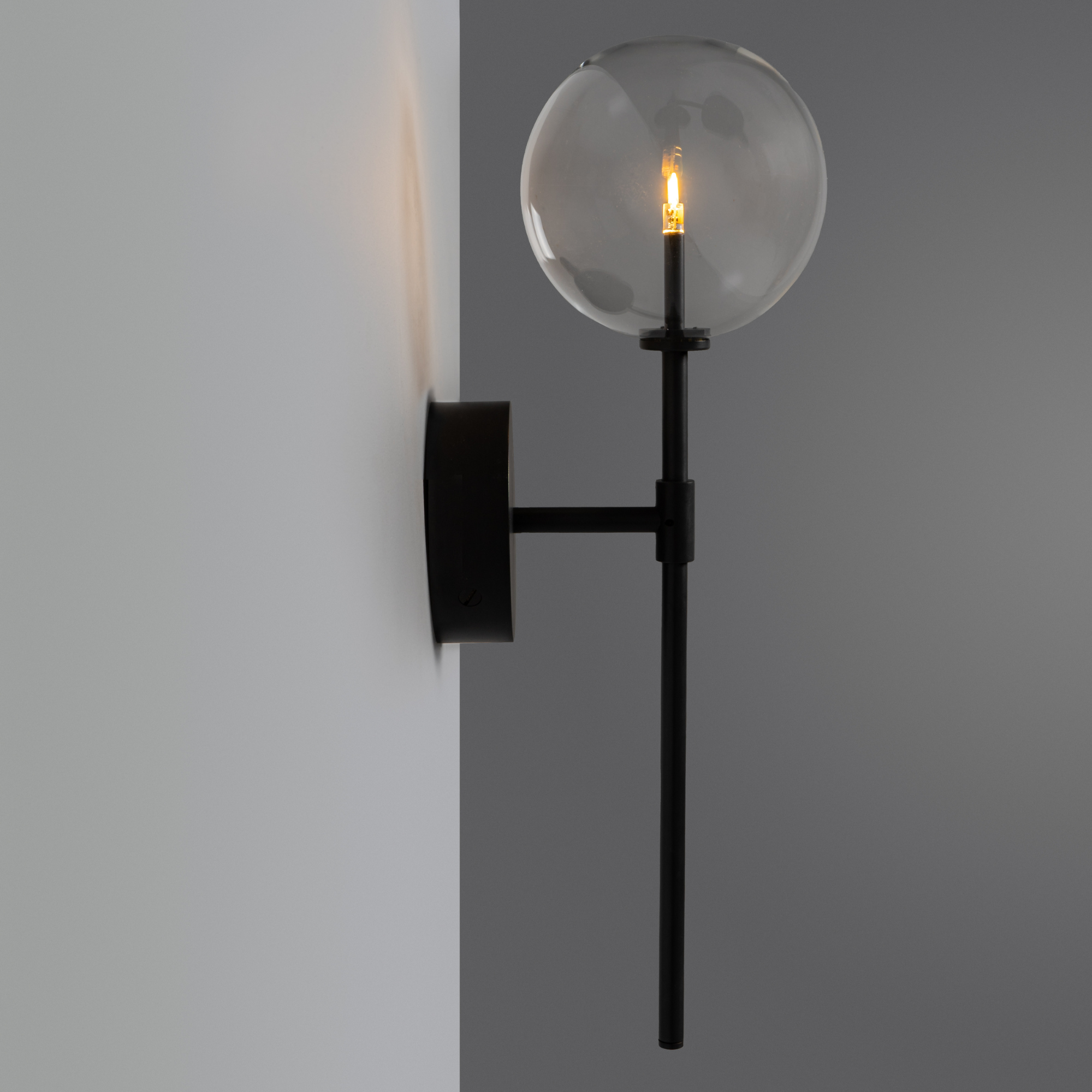 Schwung Dawn Single Wall Sconce Light - Transparent Glass