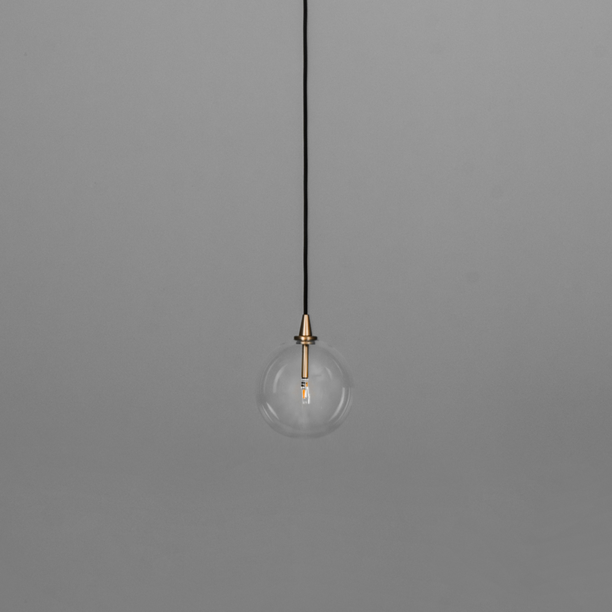 Schwung Glass Globe Single Pendant - Transparent Glass