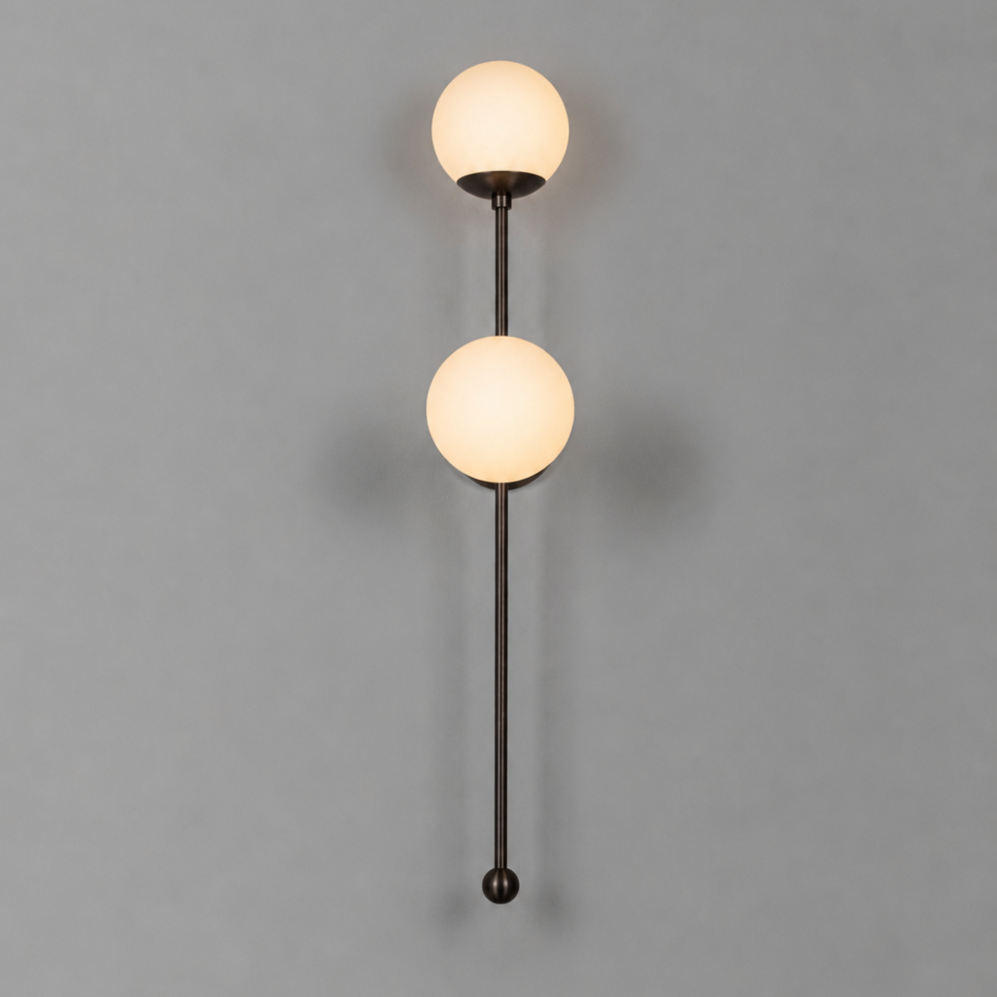 Schwung Globe Dual Wall Sconce Light - Opal Mat Glass