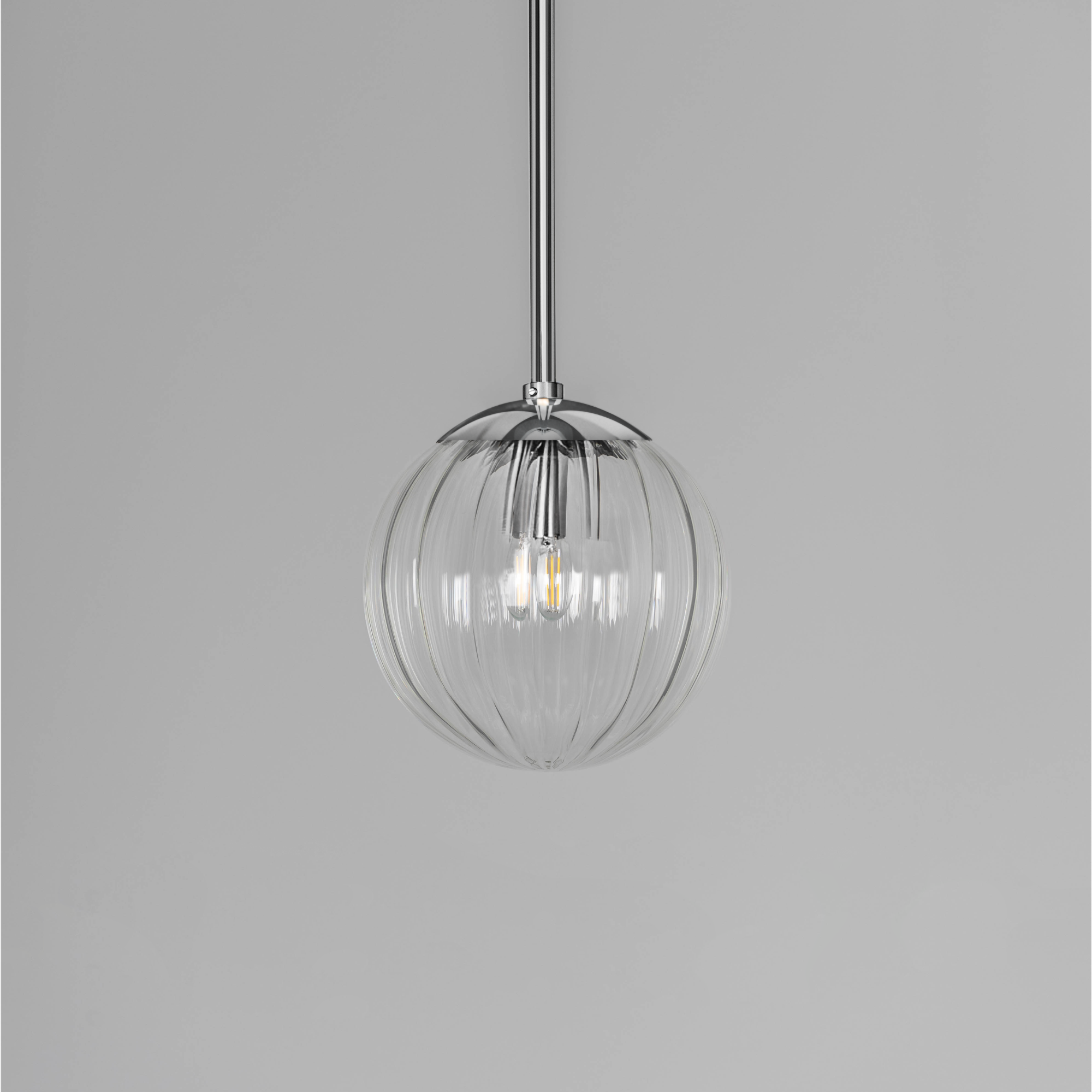 Schwung Globe Single Pendant - Dries Ribbon Glass