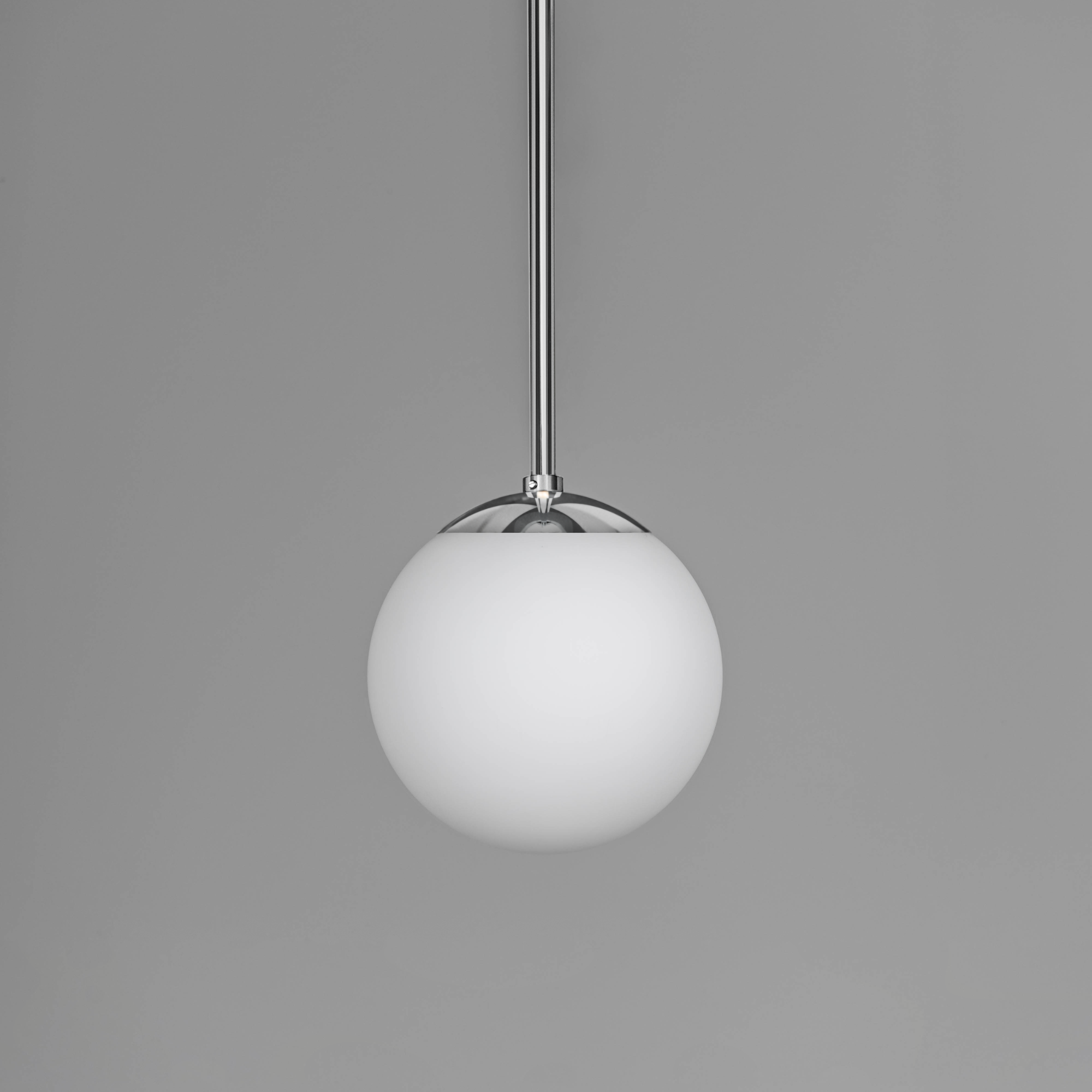 Schwung Globe Single Pendant - Opal Mat Glass