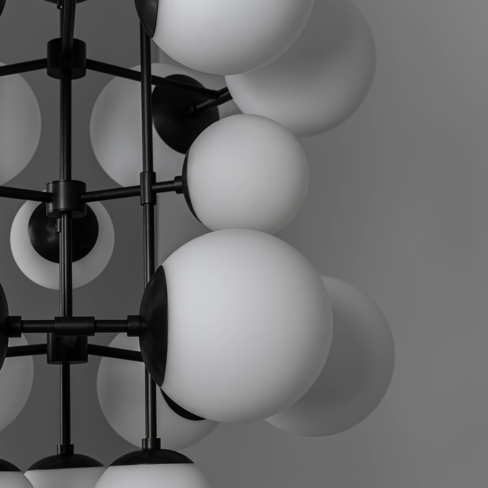 Schwung Glow 21 Light Chandelier - Opal Mat Glass