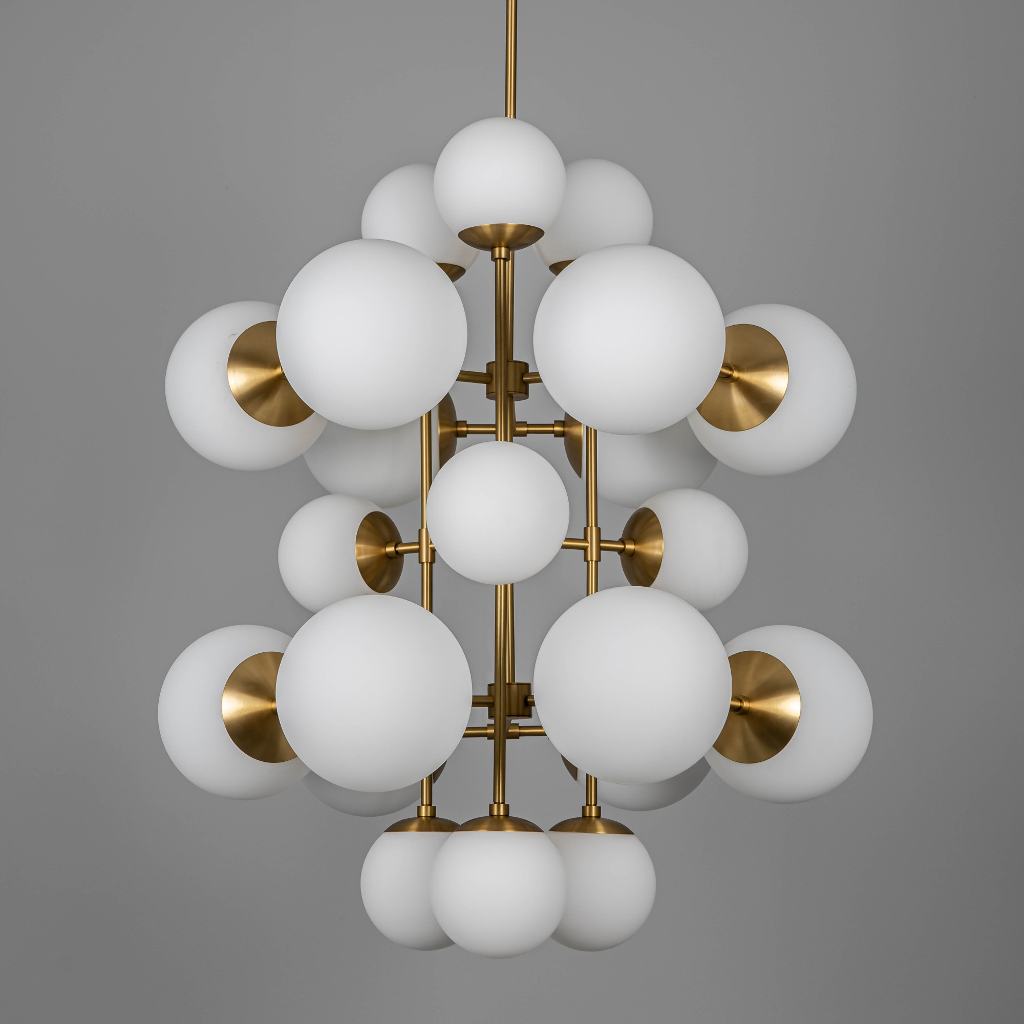 Schwung Glow 21 Light Chandelier - Opal Mat Glass