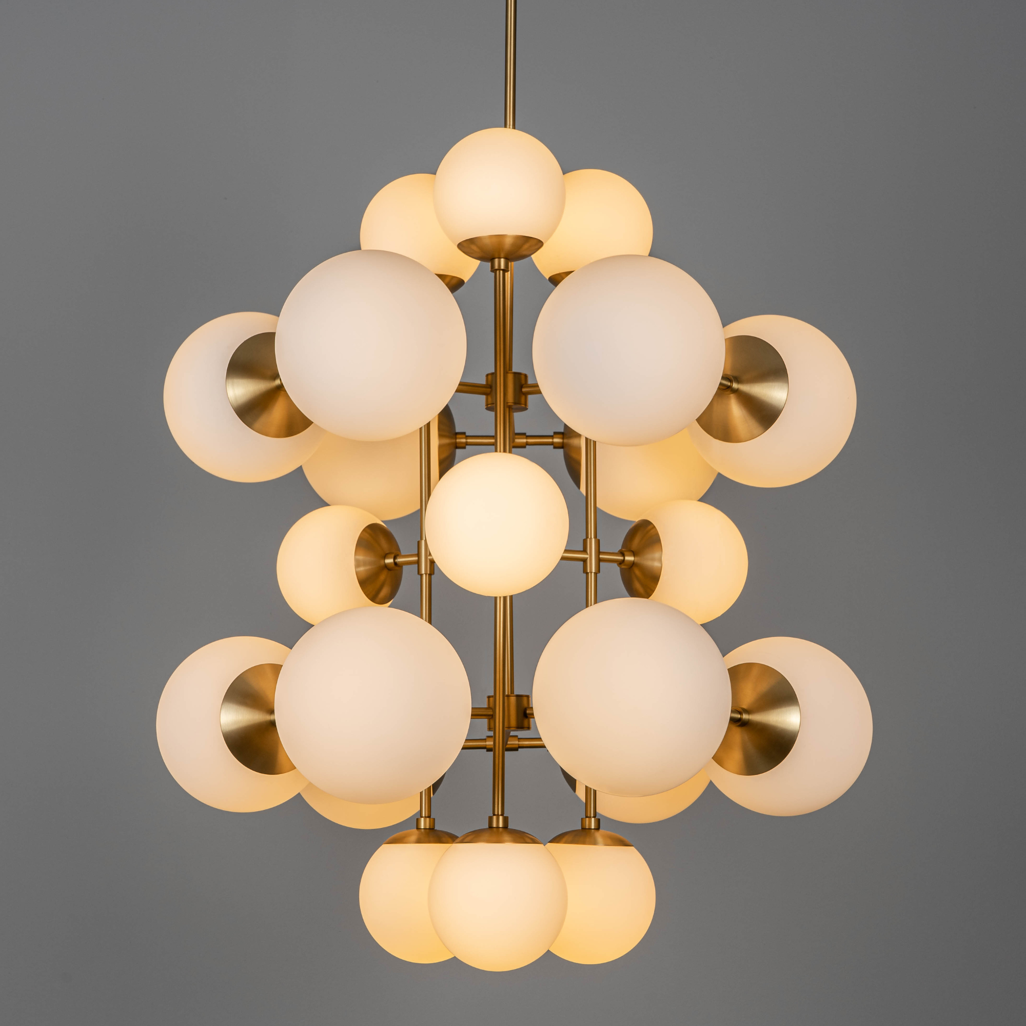 Schwung Glow 21 Light Chandelier - Opal Mat Glass