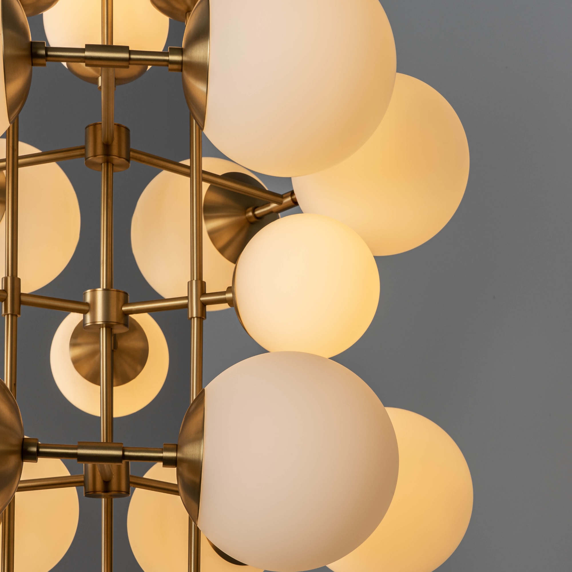 Schwung Glow 21 Light Chandelier - Opal Mat Glass