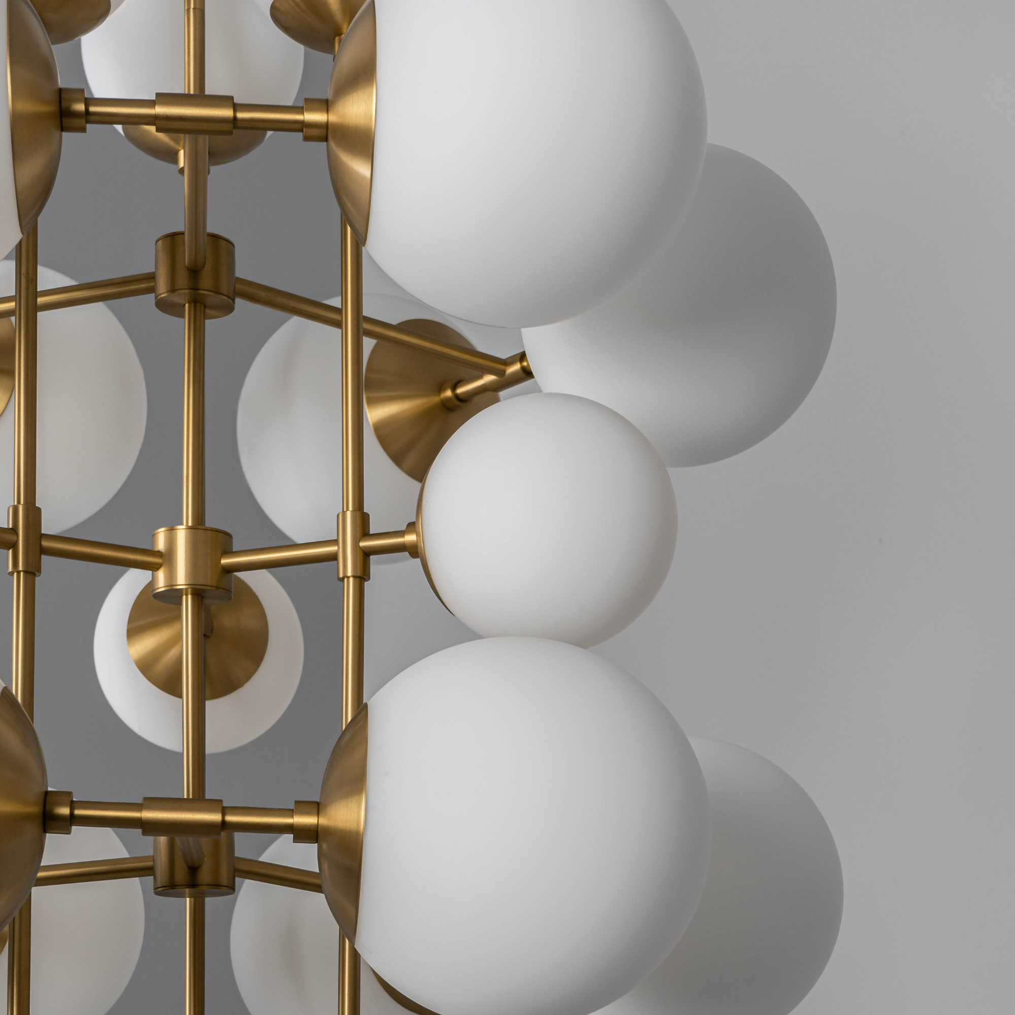Schwung Glow 21 Light Chandelier - Opal Mat Glass
