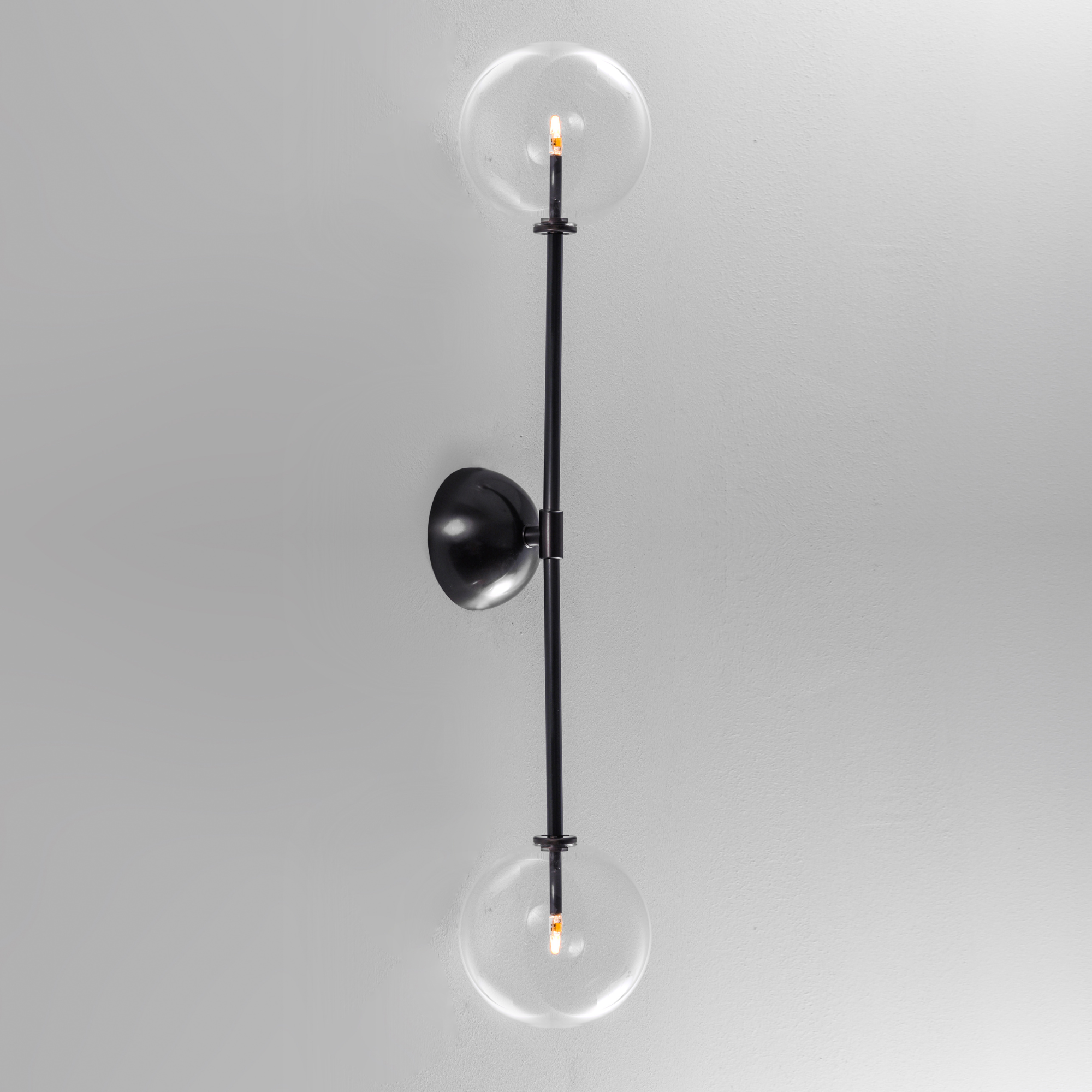 Schwung Miron Dual Wall Sconce Light - Transparent Glass