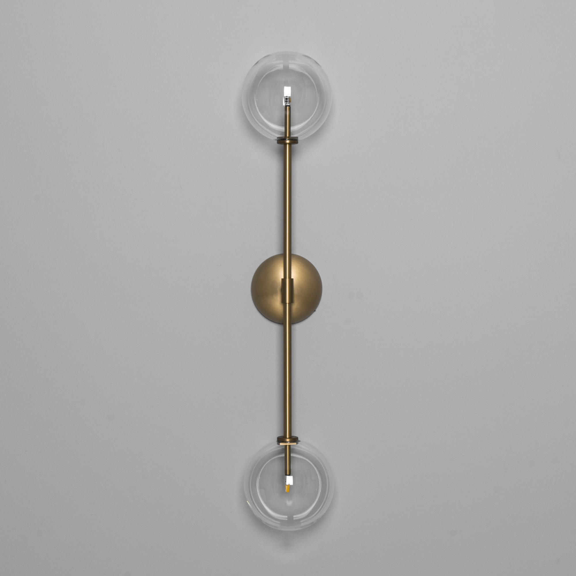 Schwung Miron Dual Wall Sconce Light - Transparent Glass