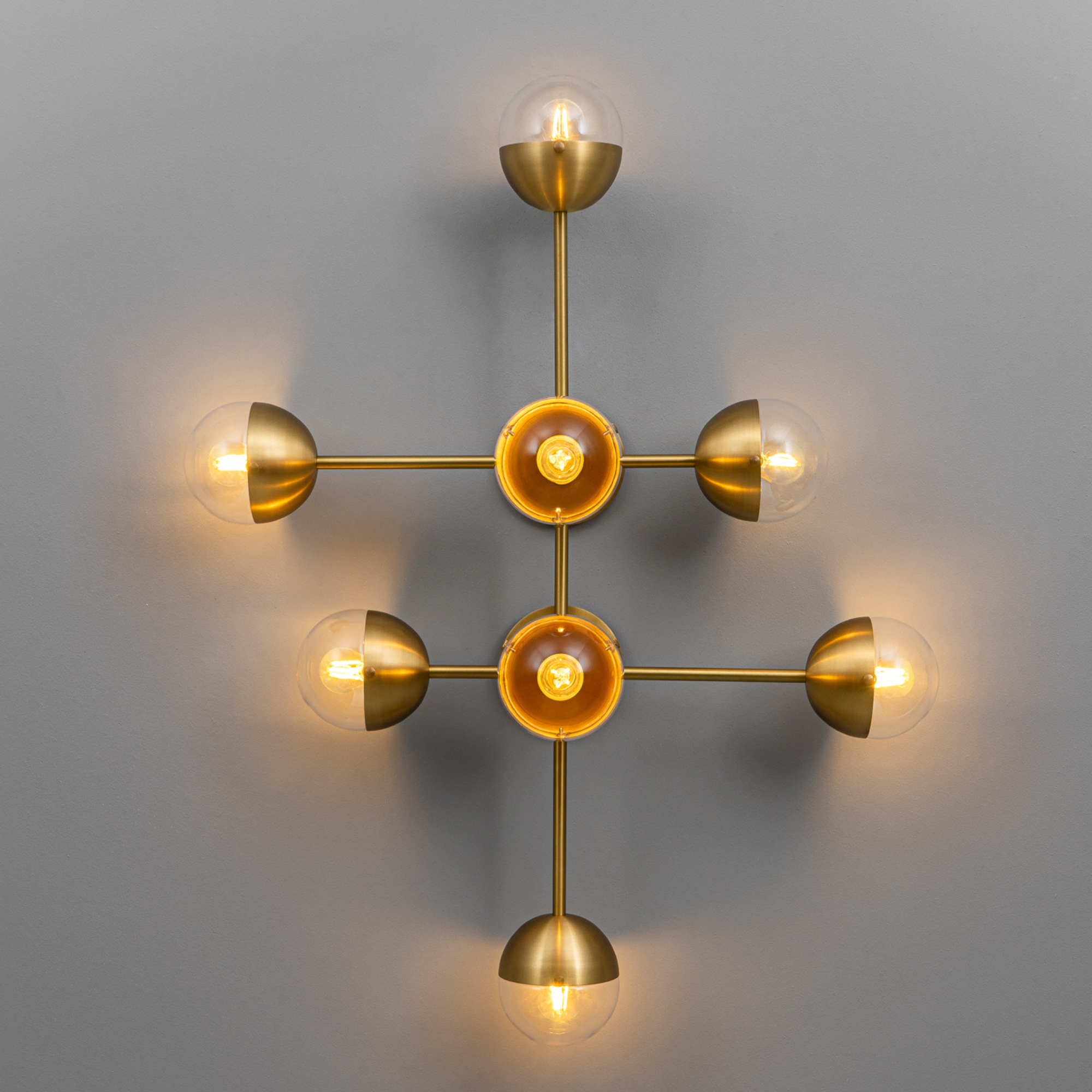 Schwung Molecule 8 Light Flush/Wall Sconce Light - Transparent Glass