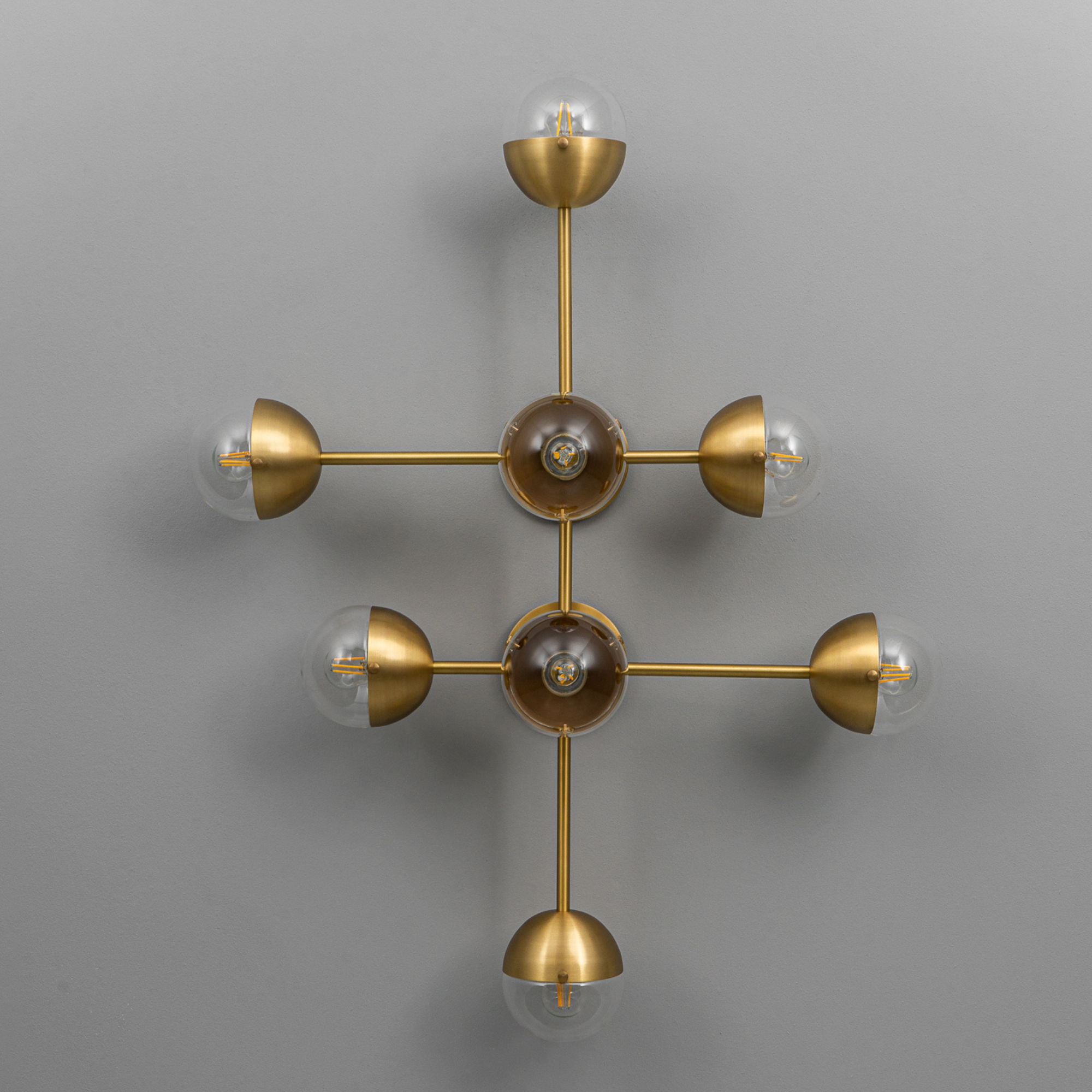 Schwung Molecule 8 Light Flush/Wall Sconce Light - Transparent Glass
