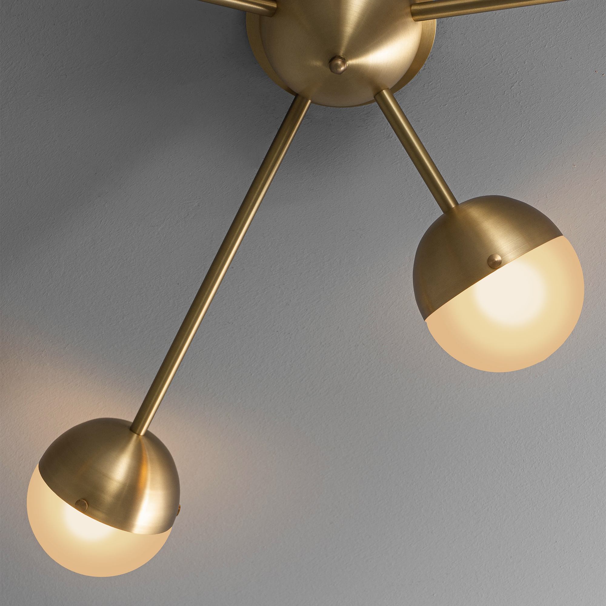 Schwung Molecule Spark 5 Light Flush/Wall Sconce Light - Frosted Glass