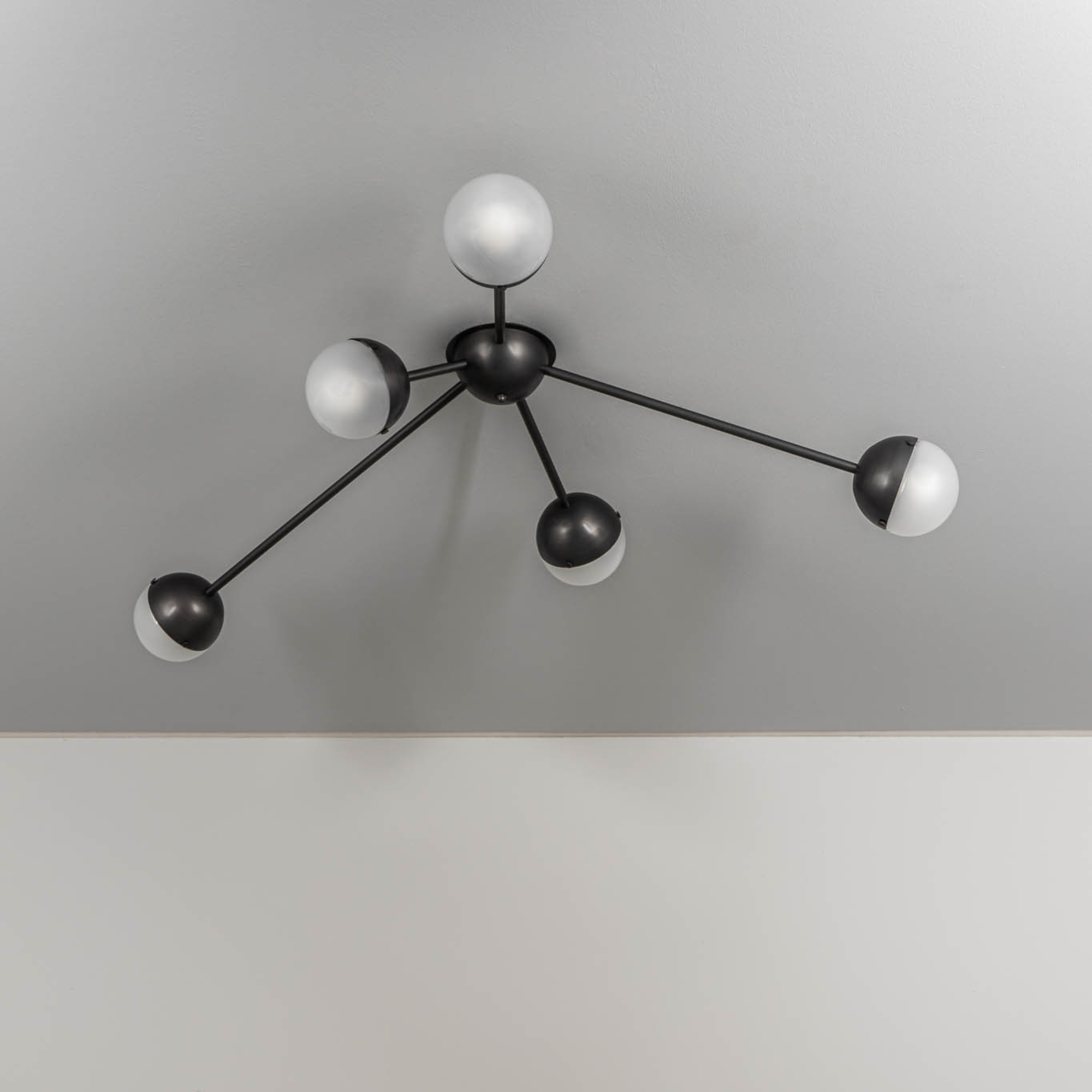 Schwung Molecule Spark 5 Light Flush/Wall Sconce Light - Frosted Glass